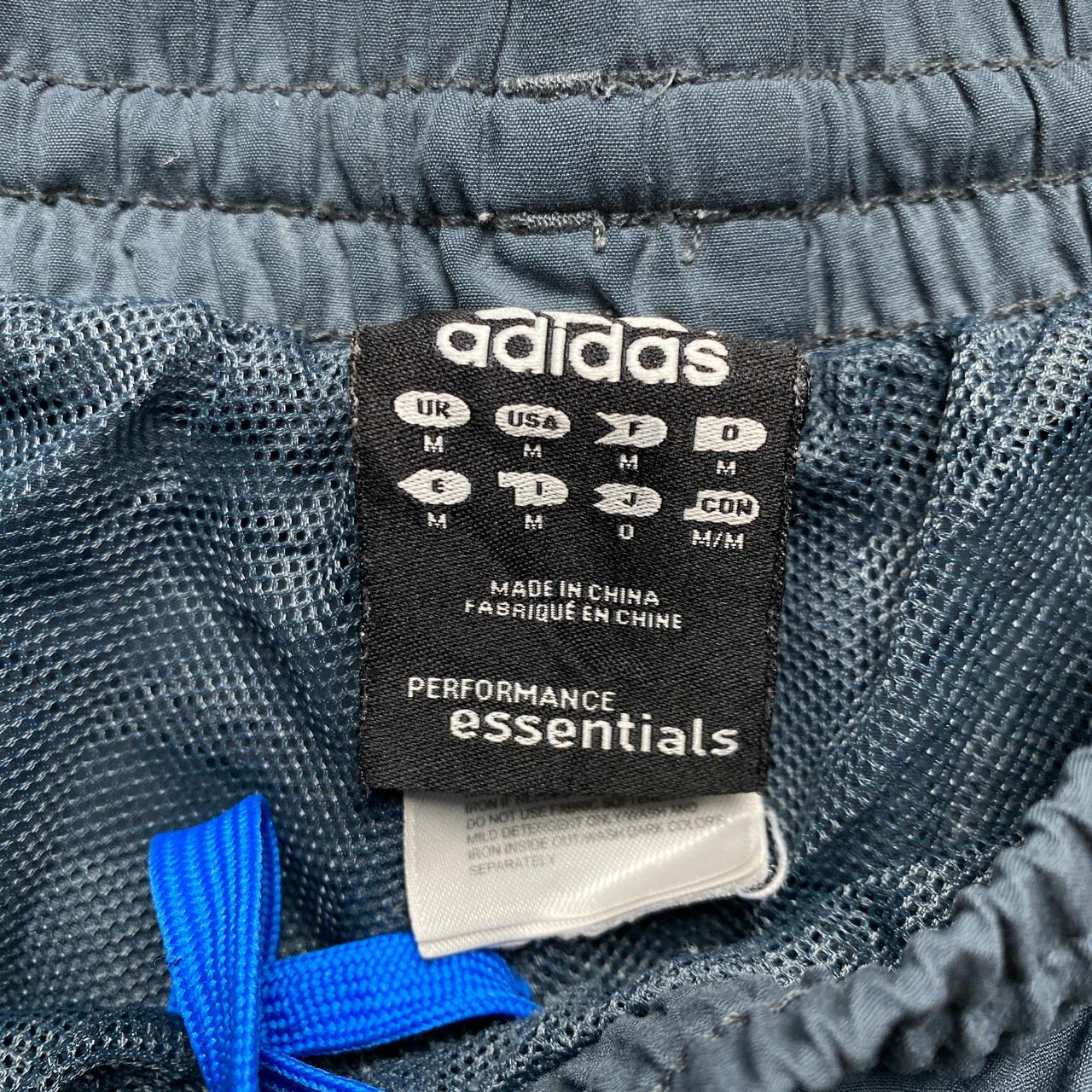 Adidas Vintage Performance Essentials Shell Track Pant Tri Tone Blue and Grey Shorts (M)