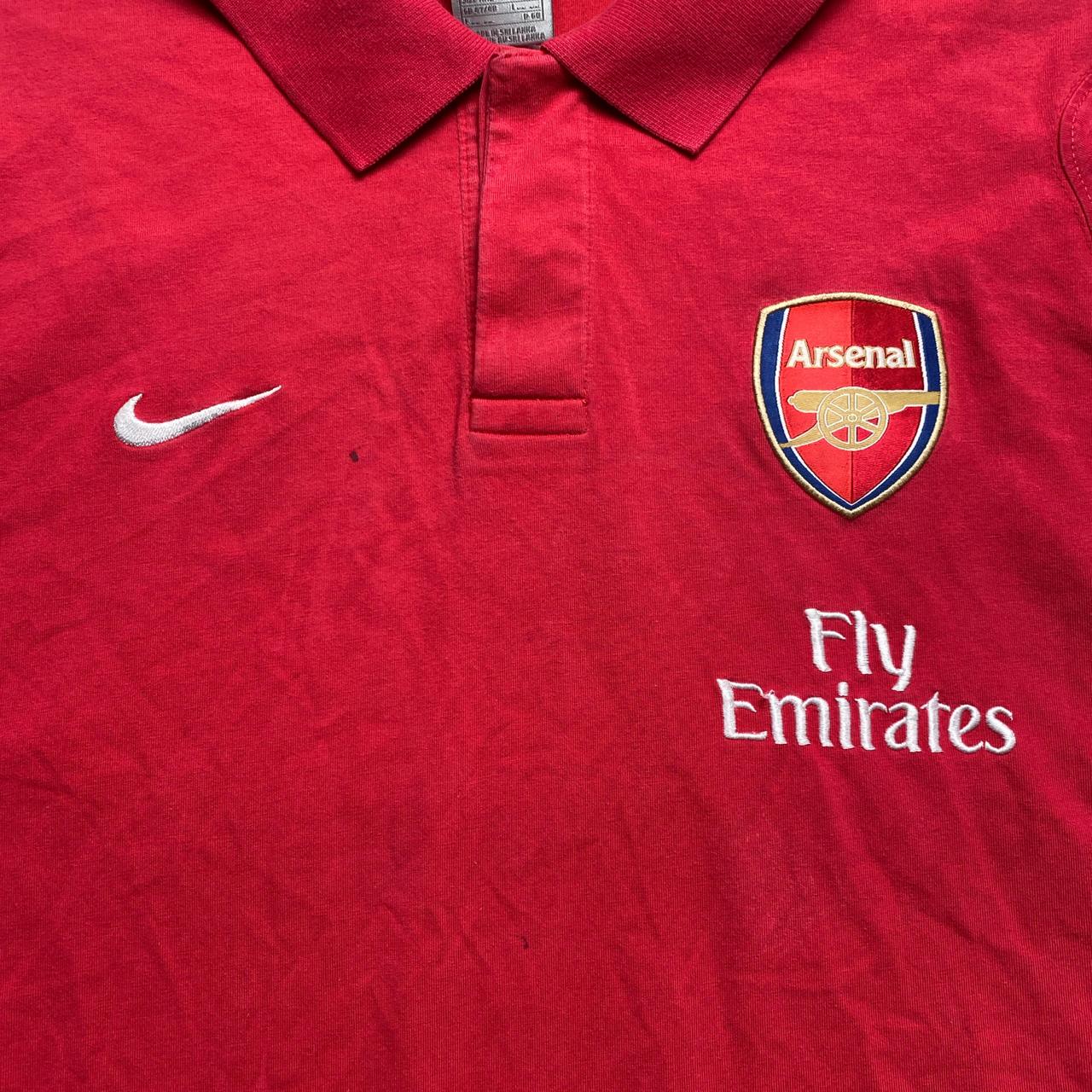 Nike Arsenal Vintage Football Polo Shirt Red and White (2XL)
