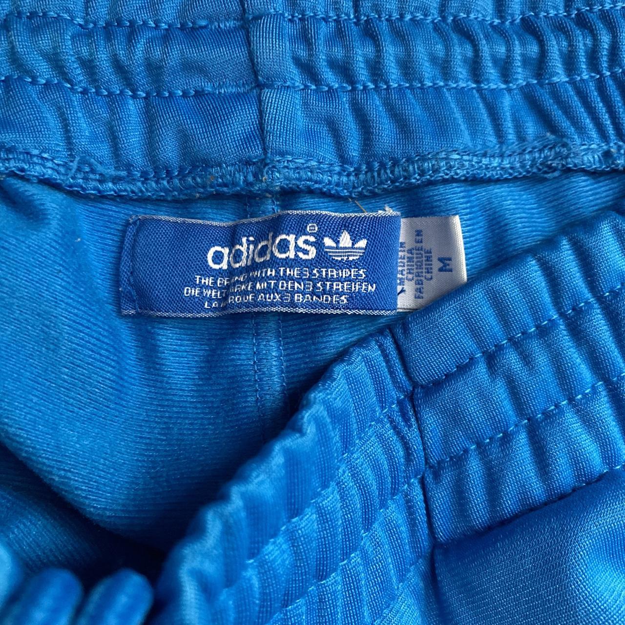 Adidas Originals Blue and White Tracksuit Bottoms (M)