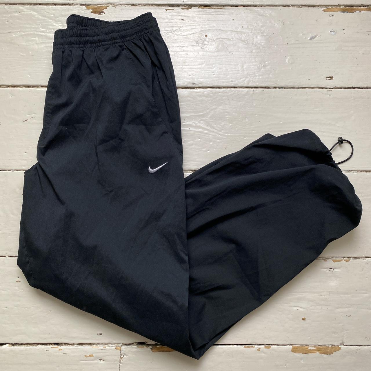 Nike Vintage Swoosh Black and White Shell Trackpant Baggy Bottoms