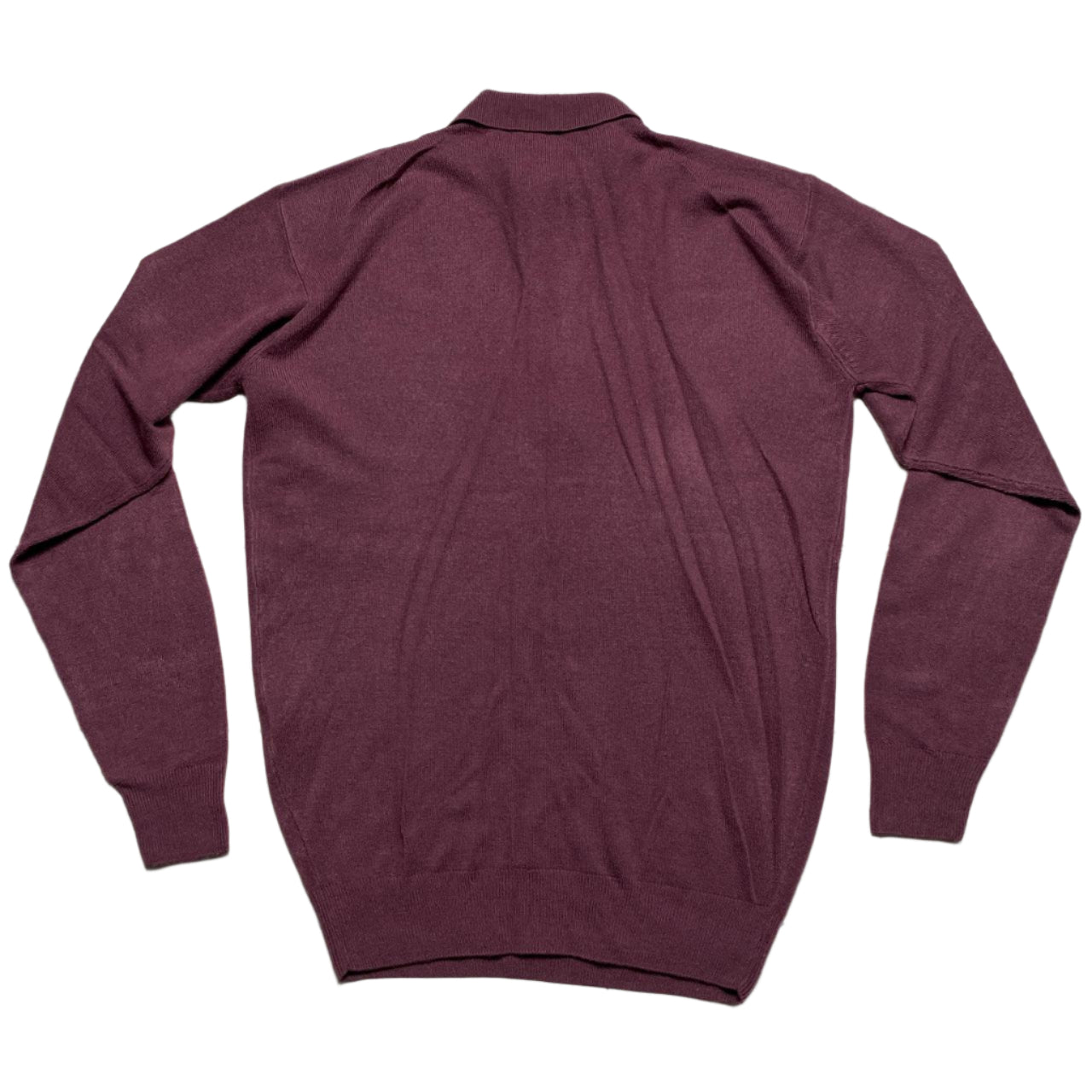 Ralph Lauren Polo Burgundy and Purple Pony Vintage Marino Wool Polo Shirt (XL)