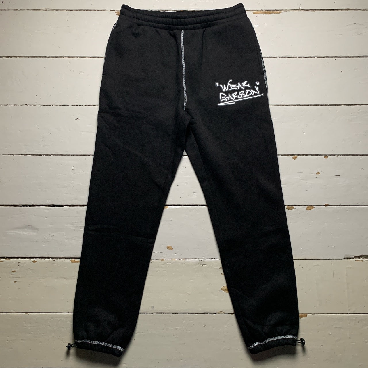 Black The Trio Contrast Stitch Sweatpants