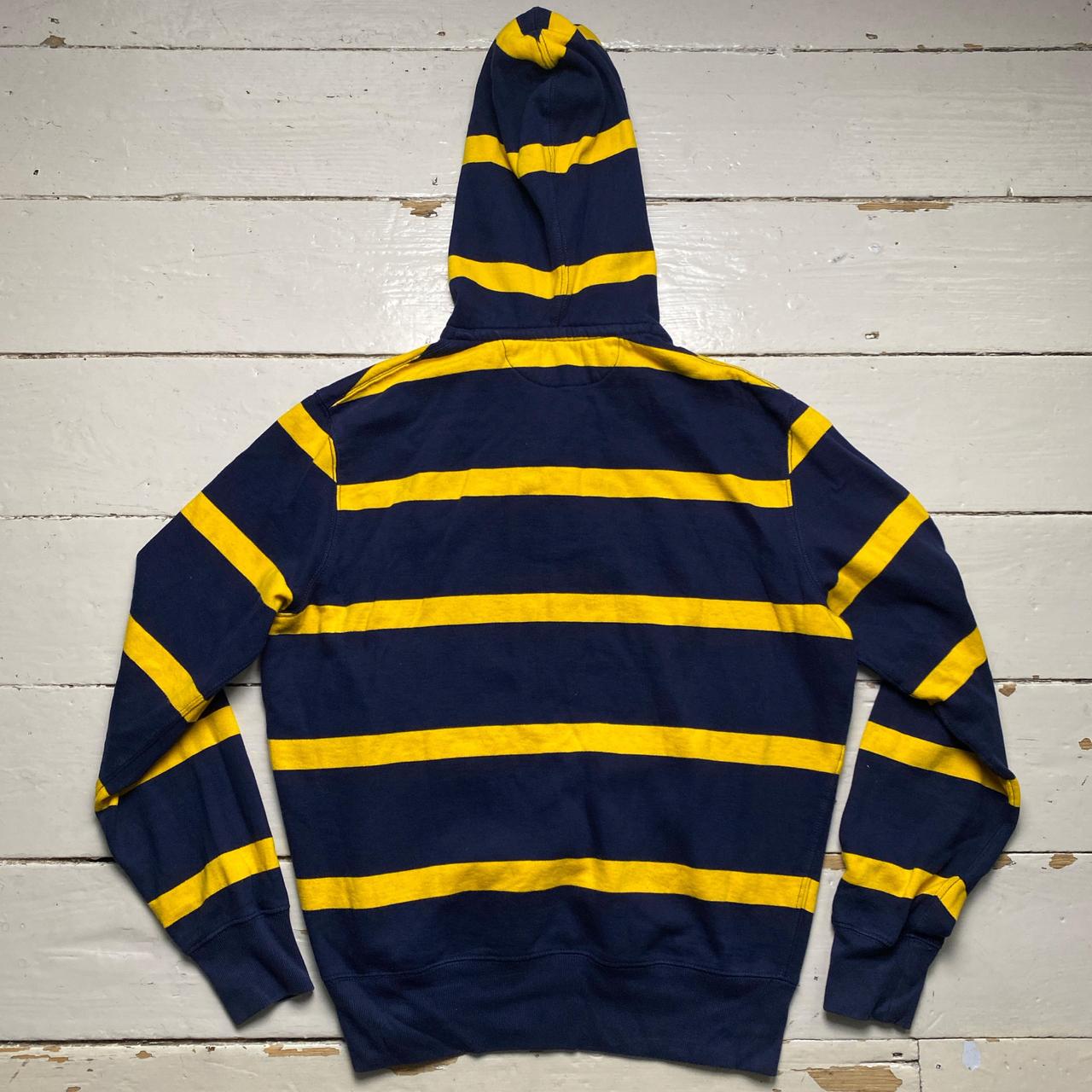 Ralph Lauren Polo Navy and Yellow Stripe Green Pony Hoodie