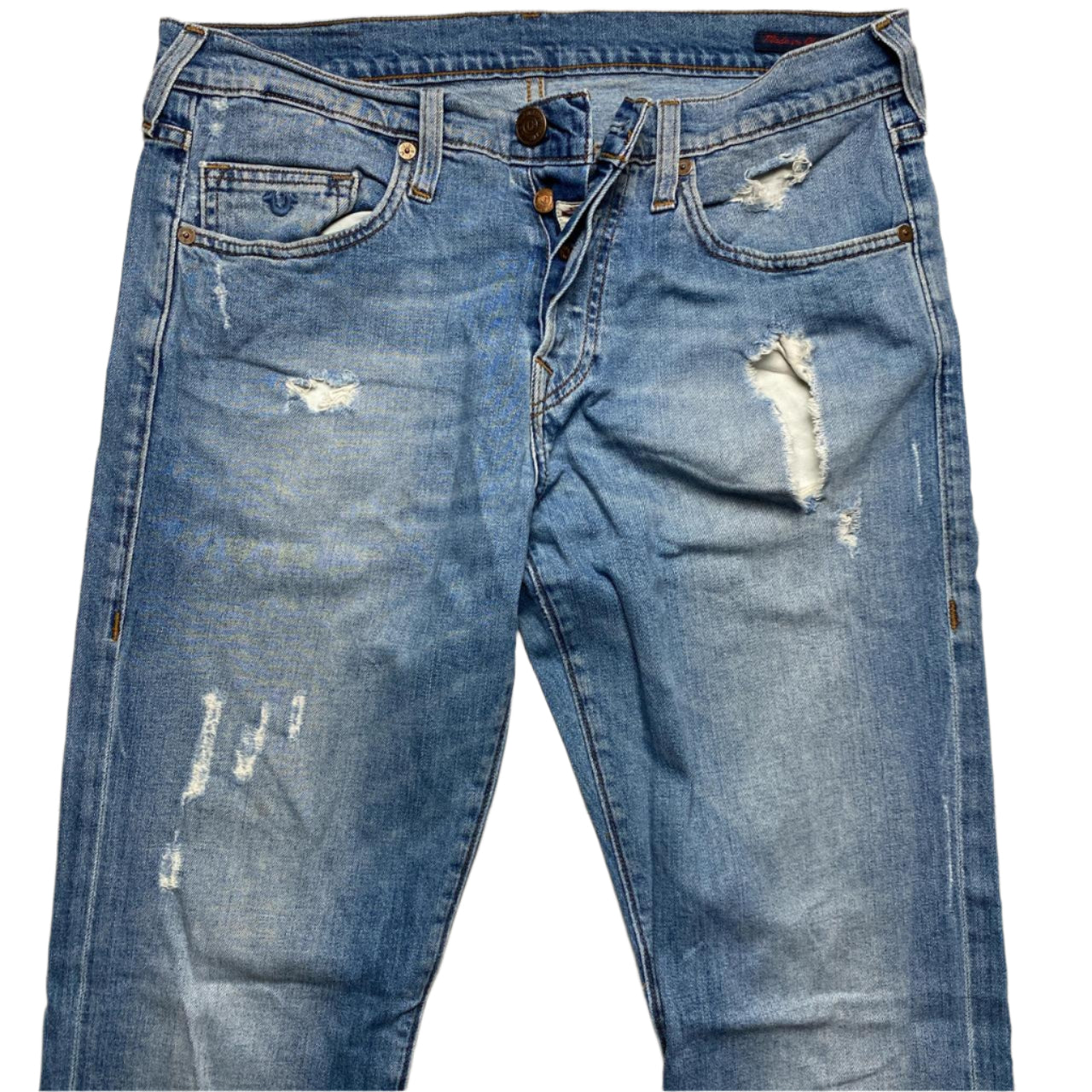 True Religion Light Blue Distressed Jeans (32W)