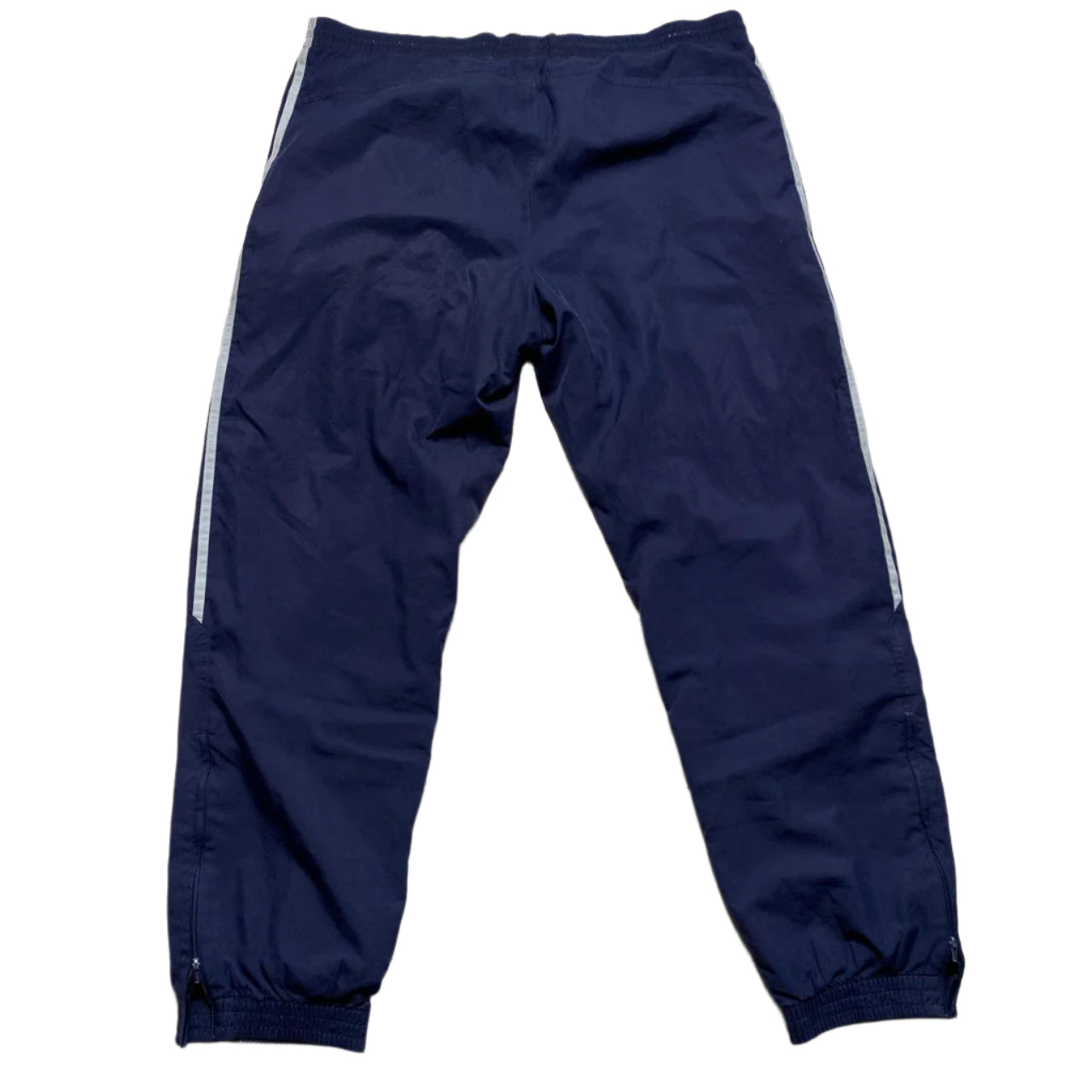 Adidas Navy and Grey Shell Trackpant Vintage Baggy Bottoms (L)