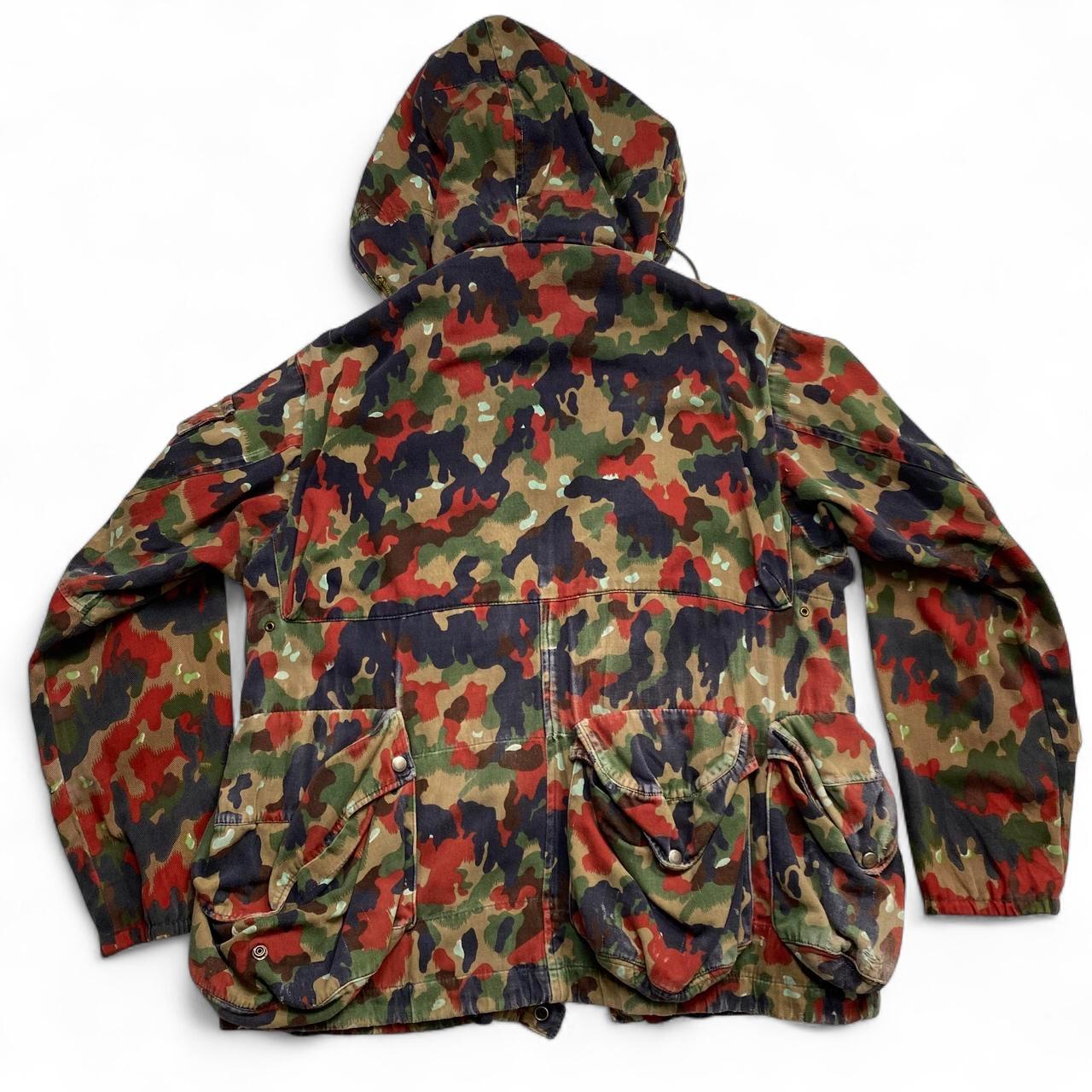 Swiss Camo M70 Camouflage Red Brown and Green Vintage Army Military Jacket (XL)