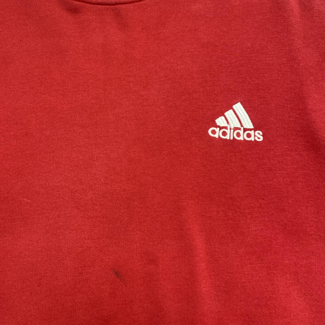 Adidas Red and White Stripe Jumper (L)