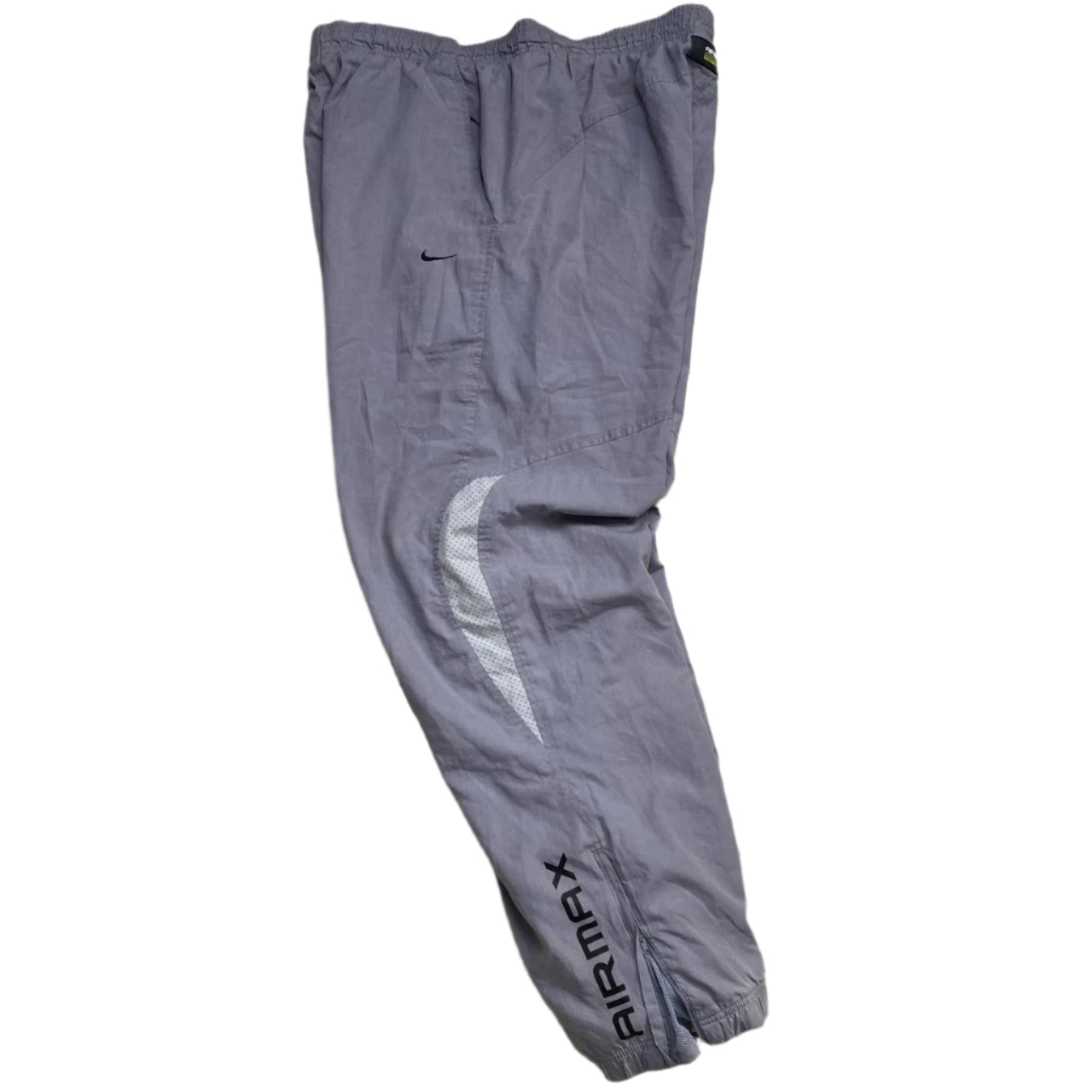 Nike Air Max Vintage y2k Grey and Black Shell Trackpant Bottoms (L)