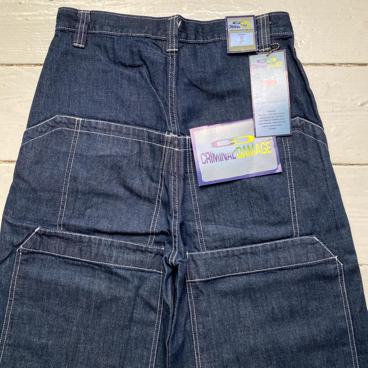 Criminal Damage Big Baggy Navy Jeans