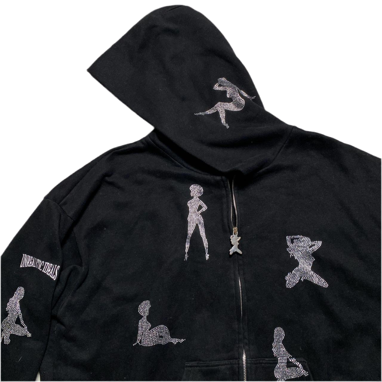 Unrealistic Ideals Named Collective Black and Diamanté Rhinestone Women Full Tracksuit (2XL)