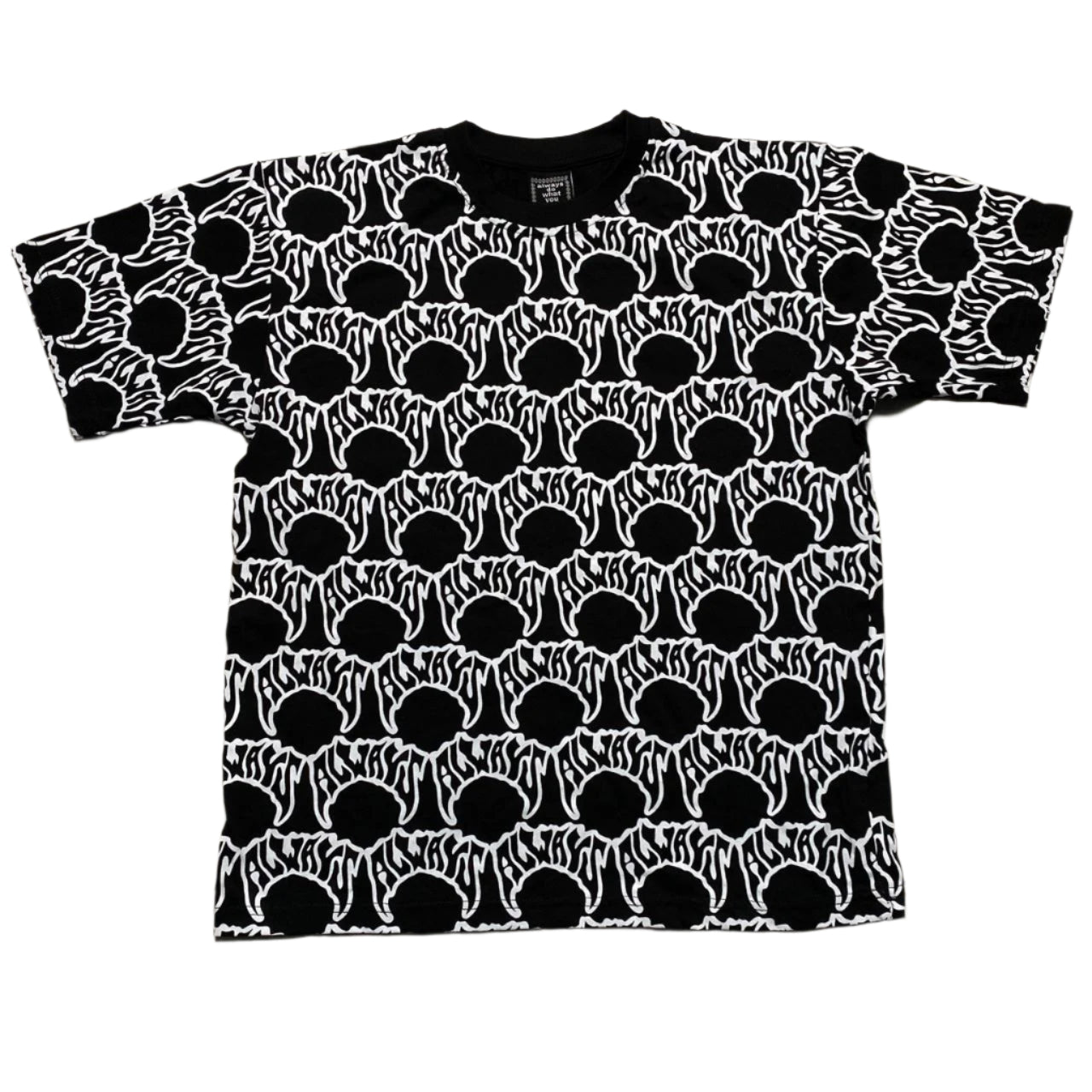 Always Do What You Should Do Black and White Repeat Logo T Shirt (M)