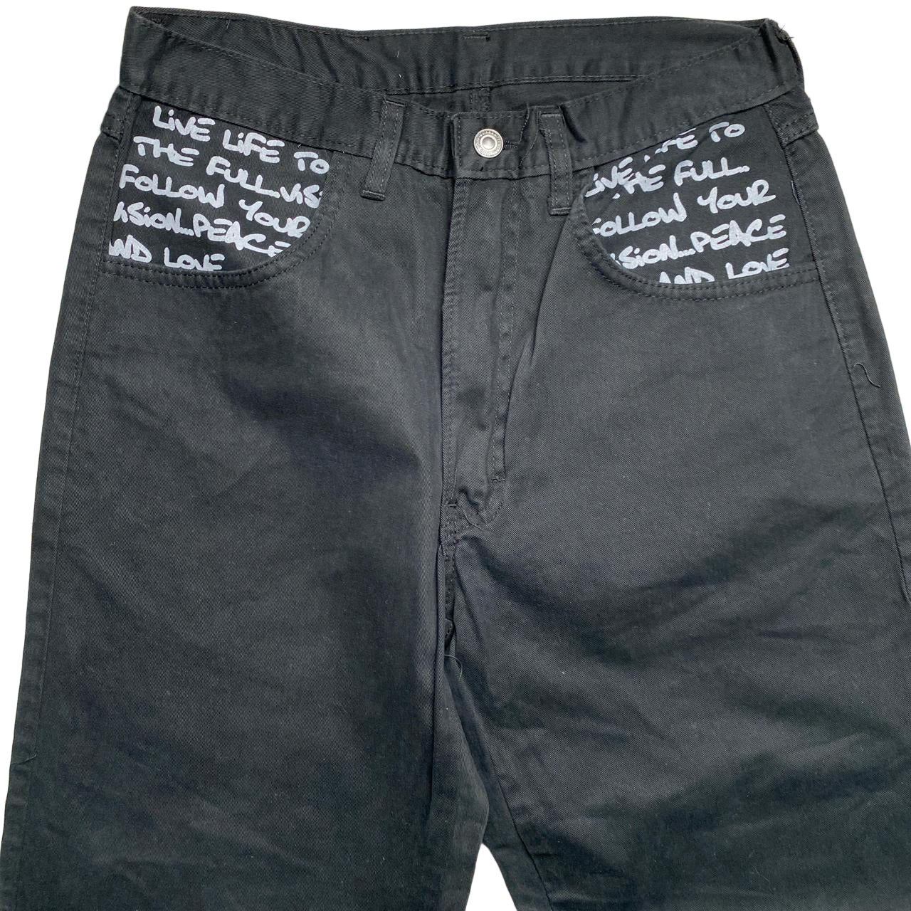 Criminal Damage Graffiti Black and Grey Jeans (28W/30W)