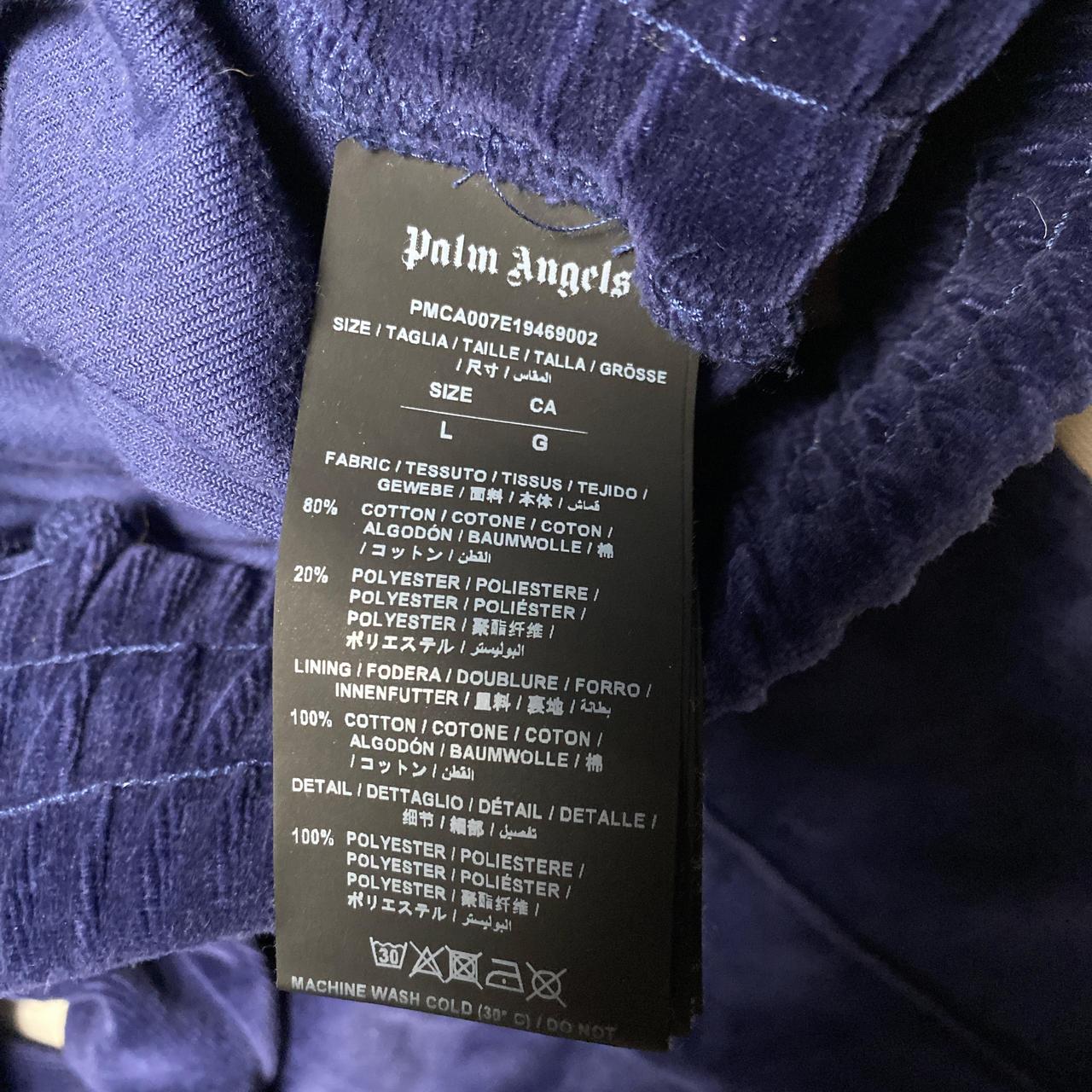 Palm Angels Navy Cream and Brown Velour Baggy Bottoms (L)