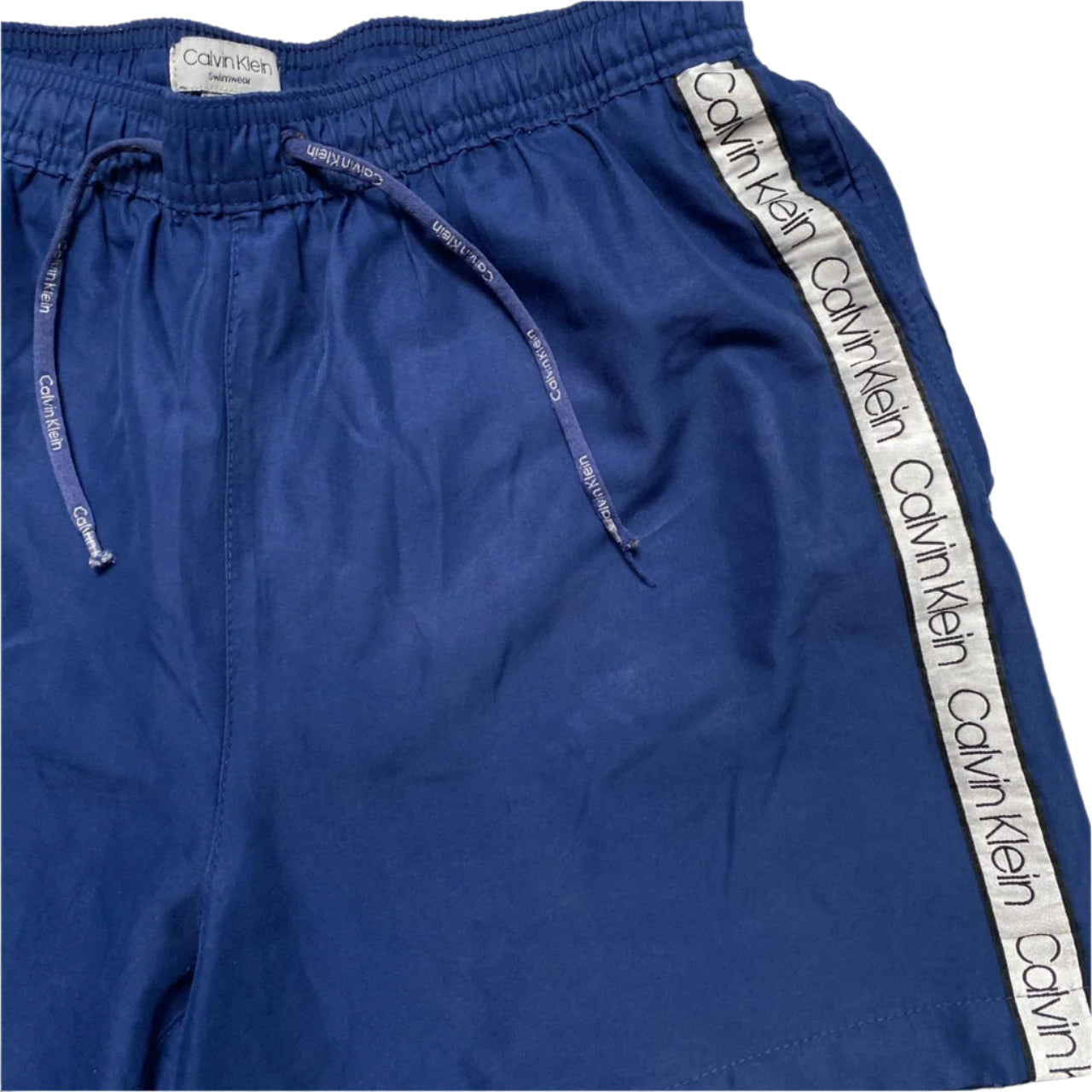 Calvin Klein Navy and White Swim Short Trunks (M)