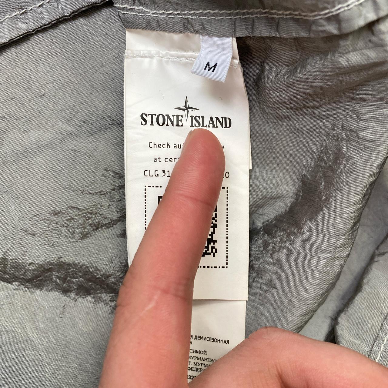 Stone Island Grey Silver Nylon Metal Overshirt Jacket 2022 (M)