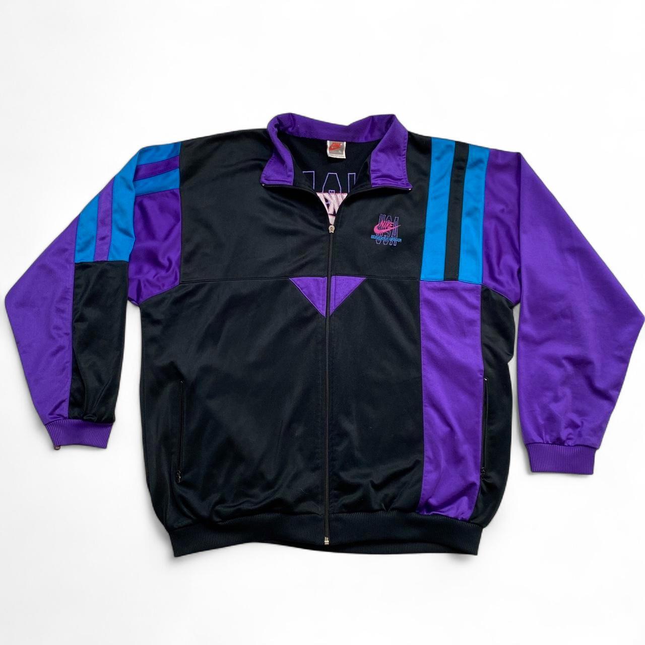 Nike Vintage 90’s Black Purple and Blue Tracksuit Jacket (XL)
