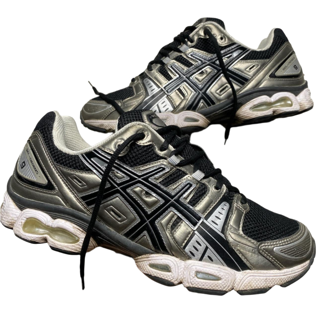 ASICS Gel Nimbus 9 trainers black and silver (UK 9.5)