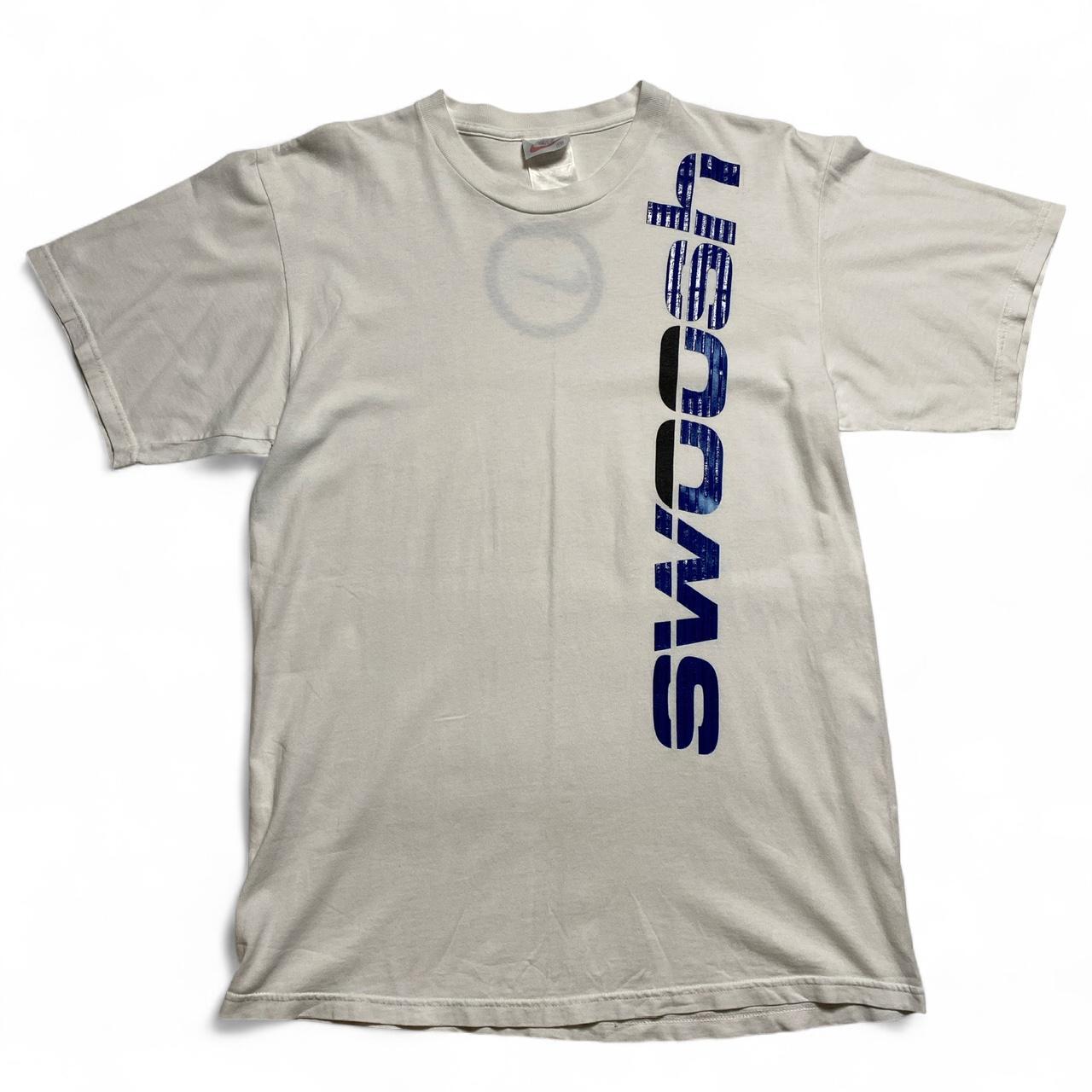Nike Swoosh White and Blue Vintage 90’s T Shirt (M)