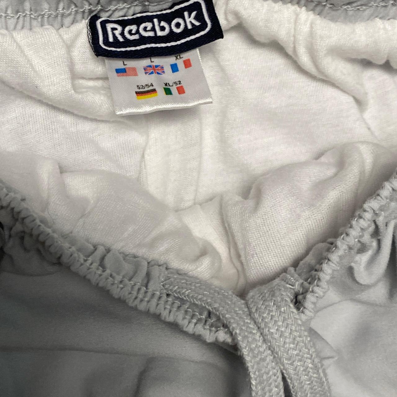 Reebok Light Grey White Shell Trackpant Baggy Bottoms (L)