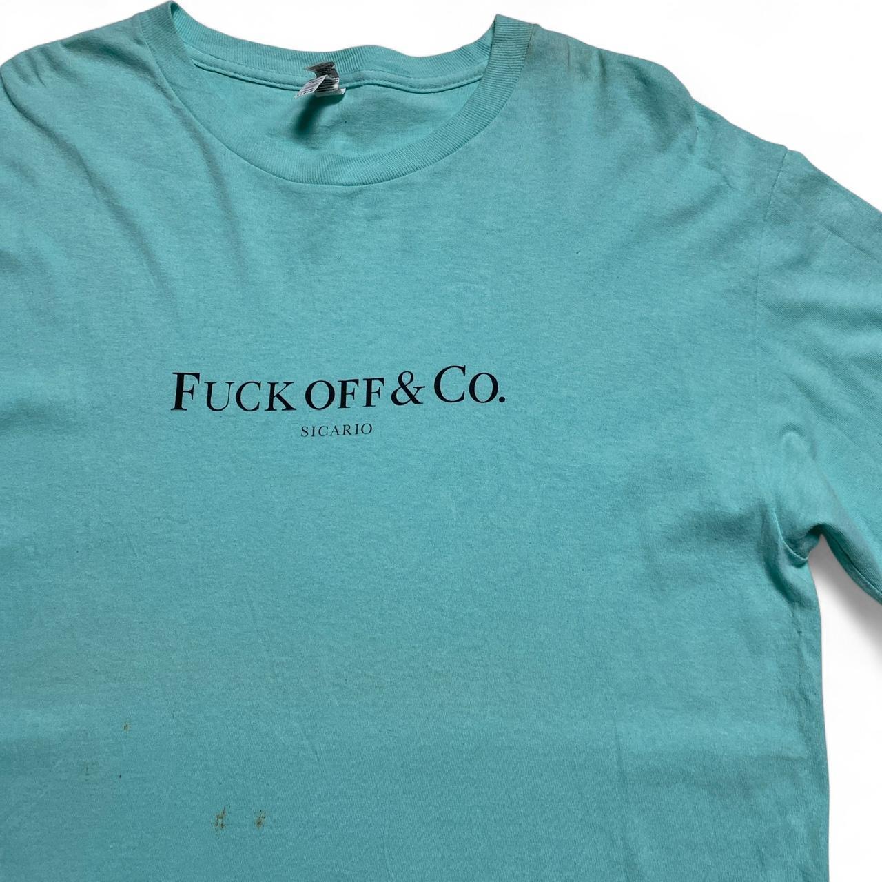 Fuck Off and Co Tiffany and Co Spoof Light Blue and Black Long Sleeve T Shirt (L)