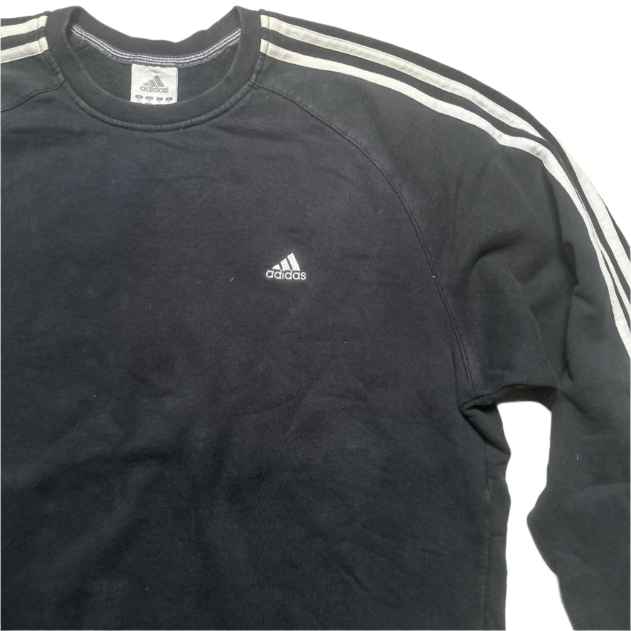 Adidas Black and White Vintage Jumper (XL)