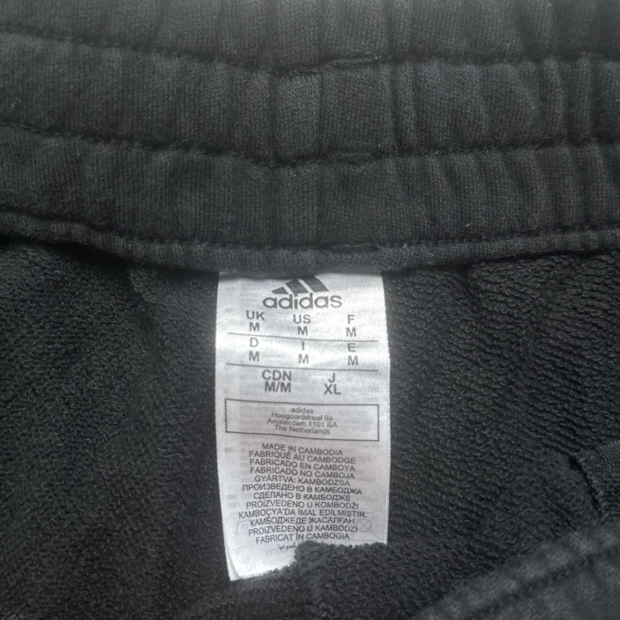 Adidas Black and White Stripe Shorts (M)