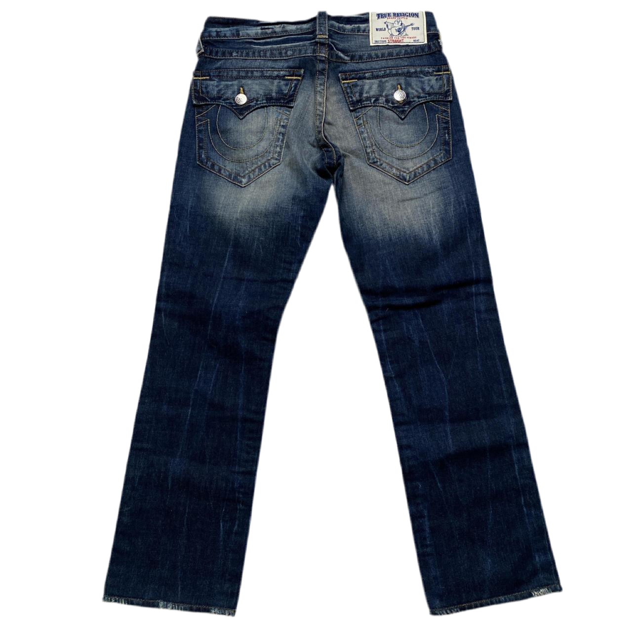 True Religion Straight Navy Stonewashed Jeans (29W)