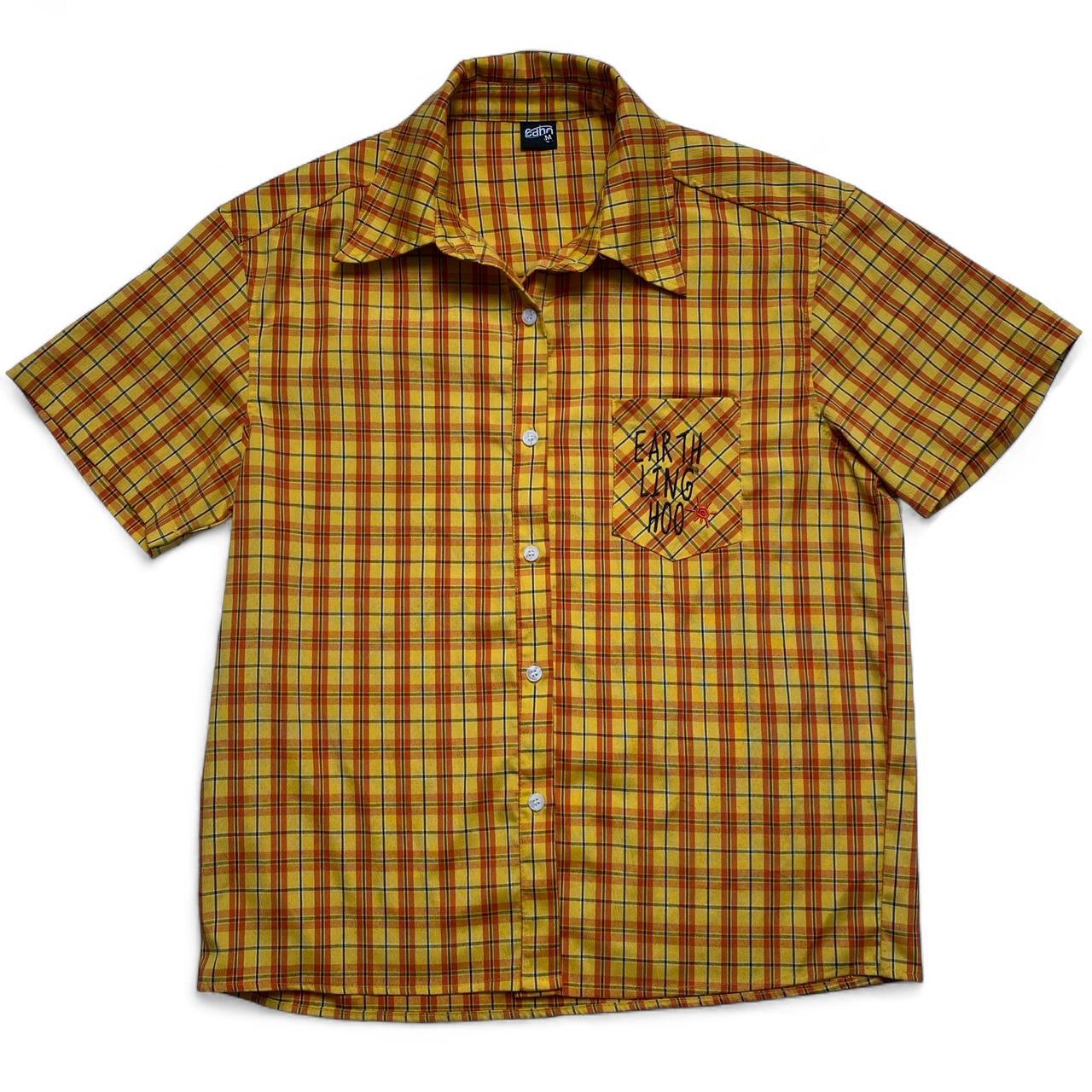 Earthling Hoo Short Sleeve Plaid Shirt and Jorts Jean Shorts Set (M)