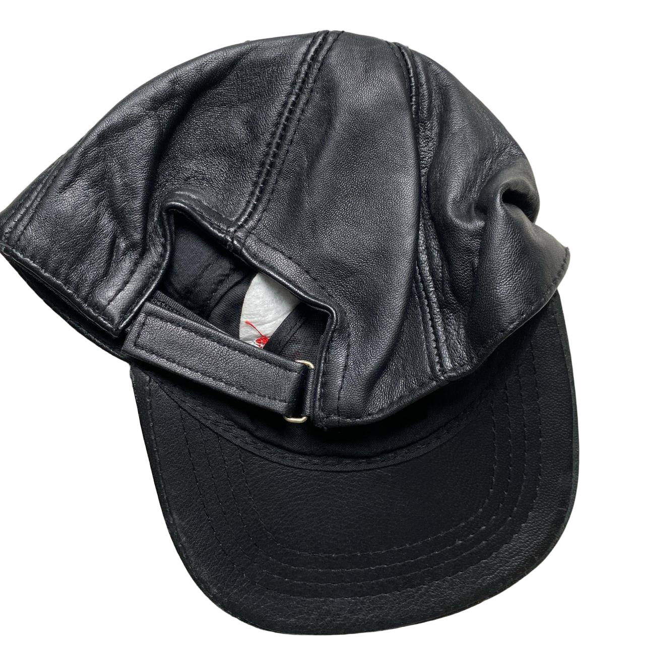 Ferrari Vintage Leather Racing Cap Black Yellow and Red