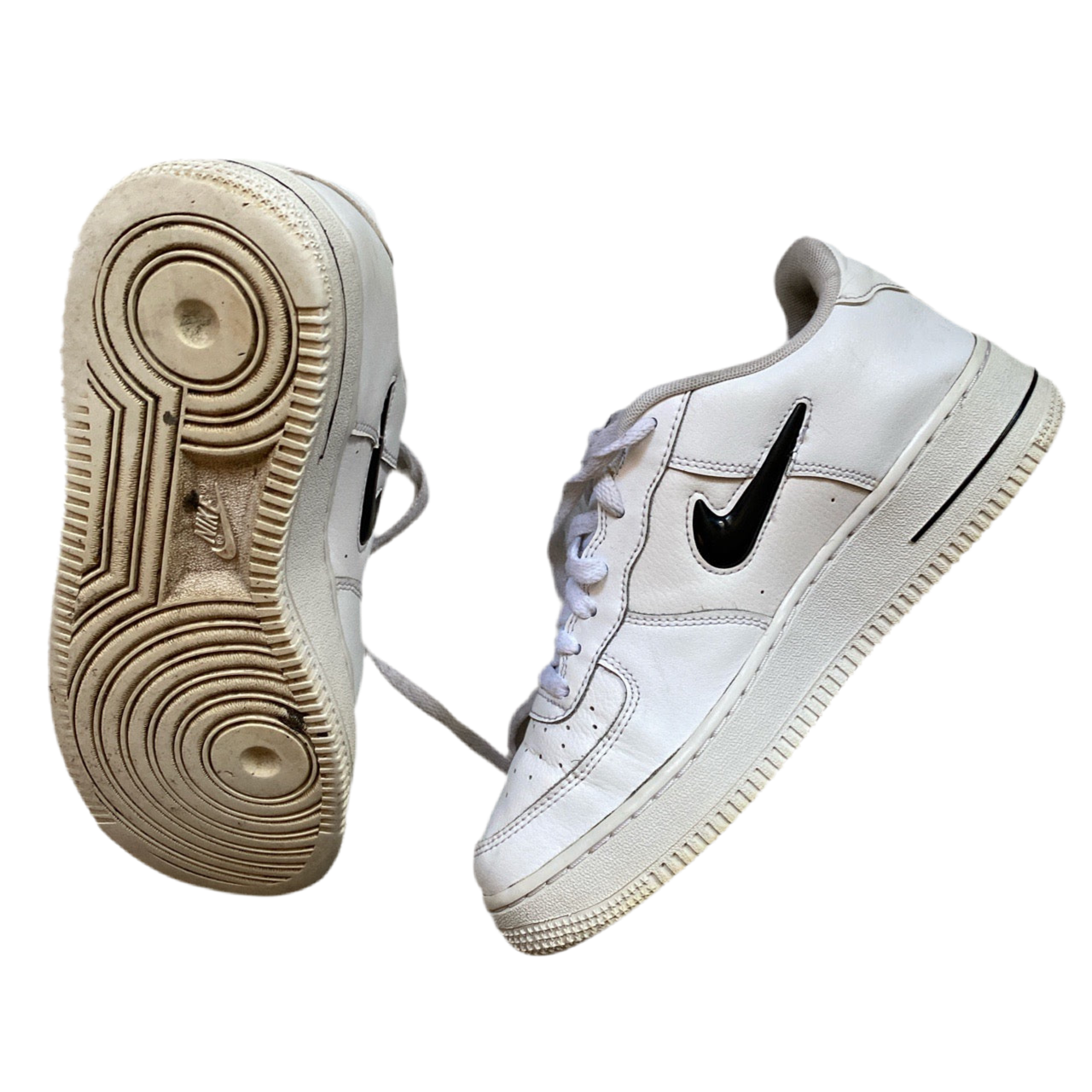Nike Air Force 1 White and Black Jewel (UK 5.5)