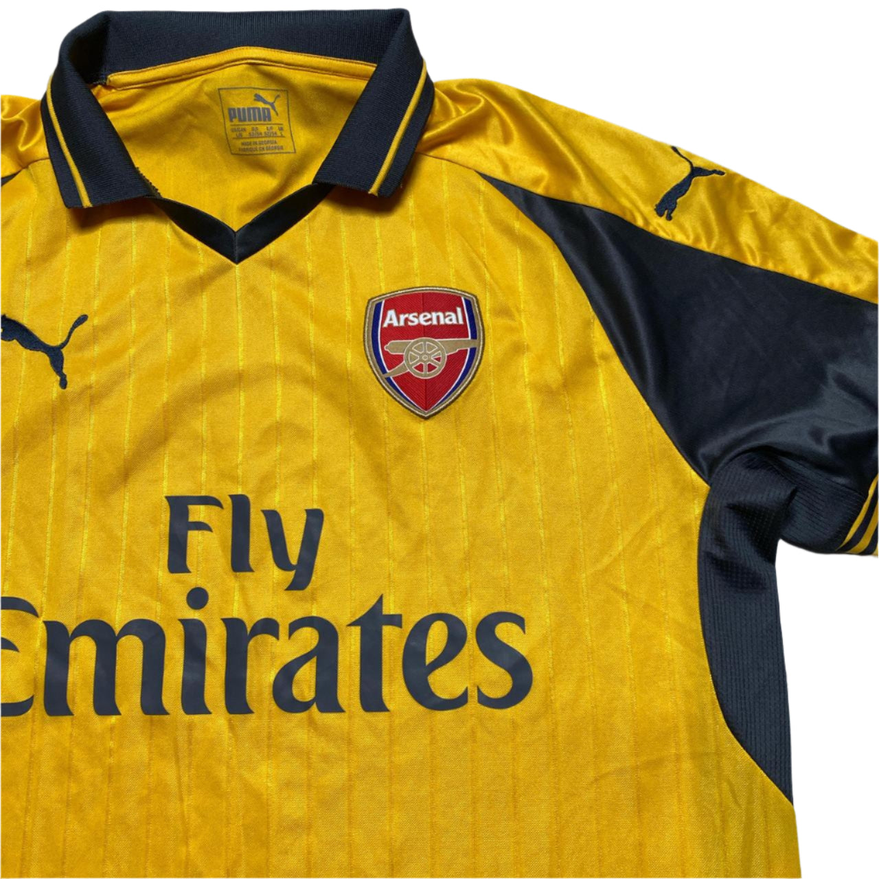 Arsenal Puma 2017/8 Yellow and Grey Football Jersey (L)