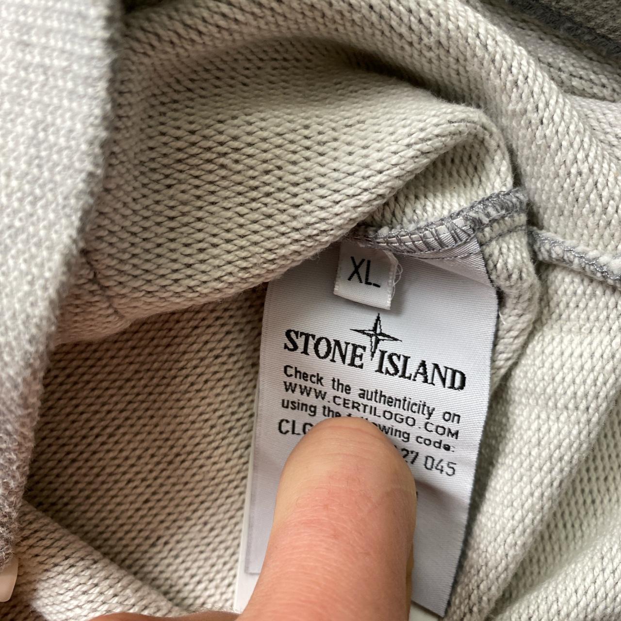 Stone Island Grey and White Light Hoodie (XL)