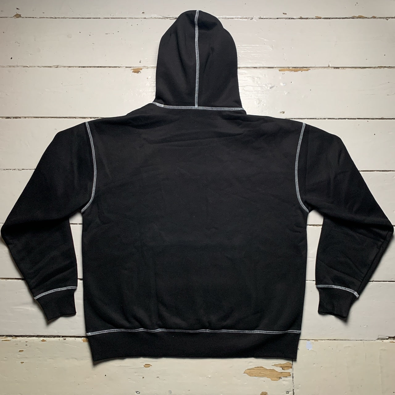 Black The Trio Contrast Stitch Hoodie