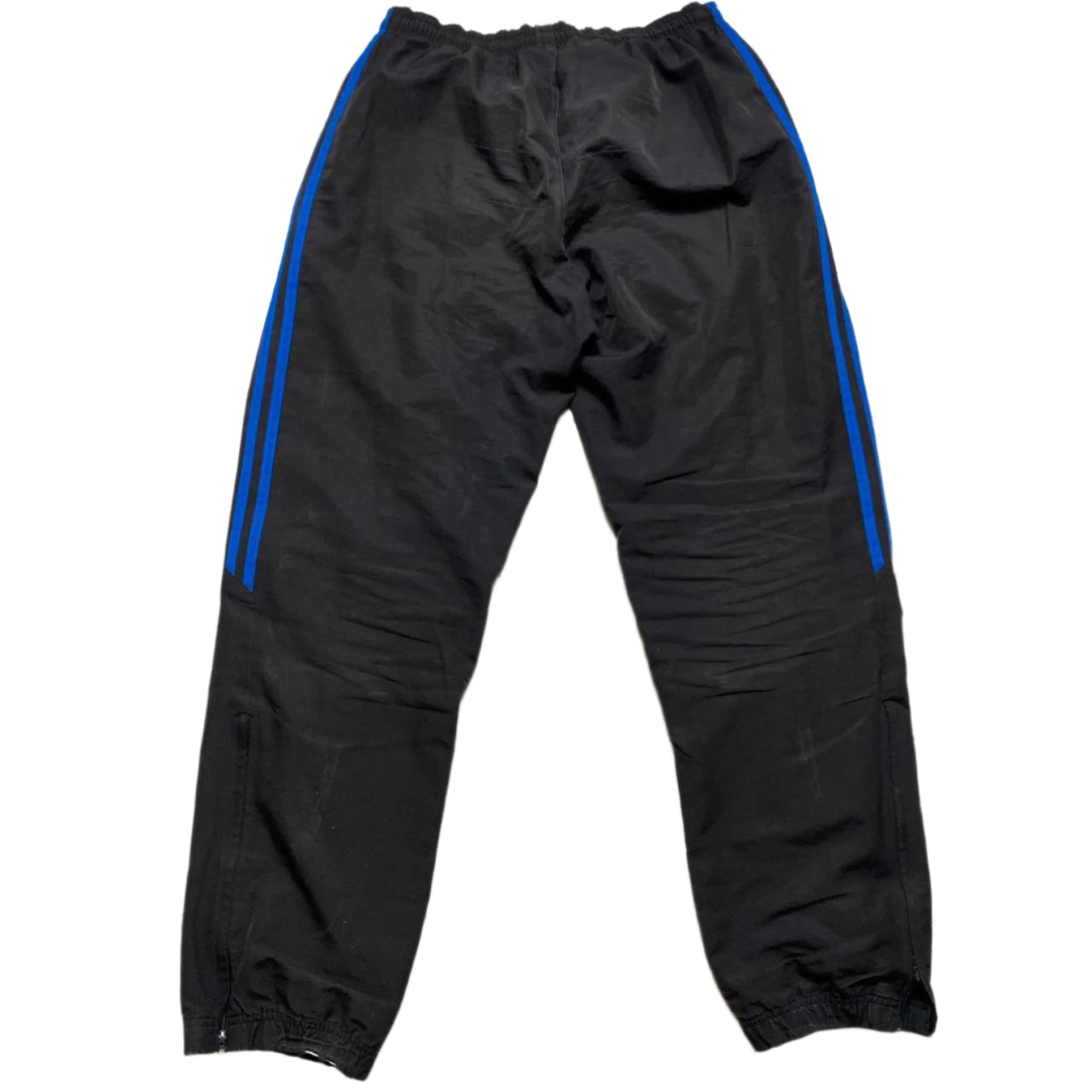 Adidas Black and Blue Shell Trackpant Baggy Bottoms (L)