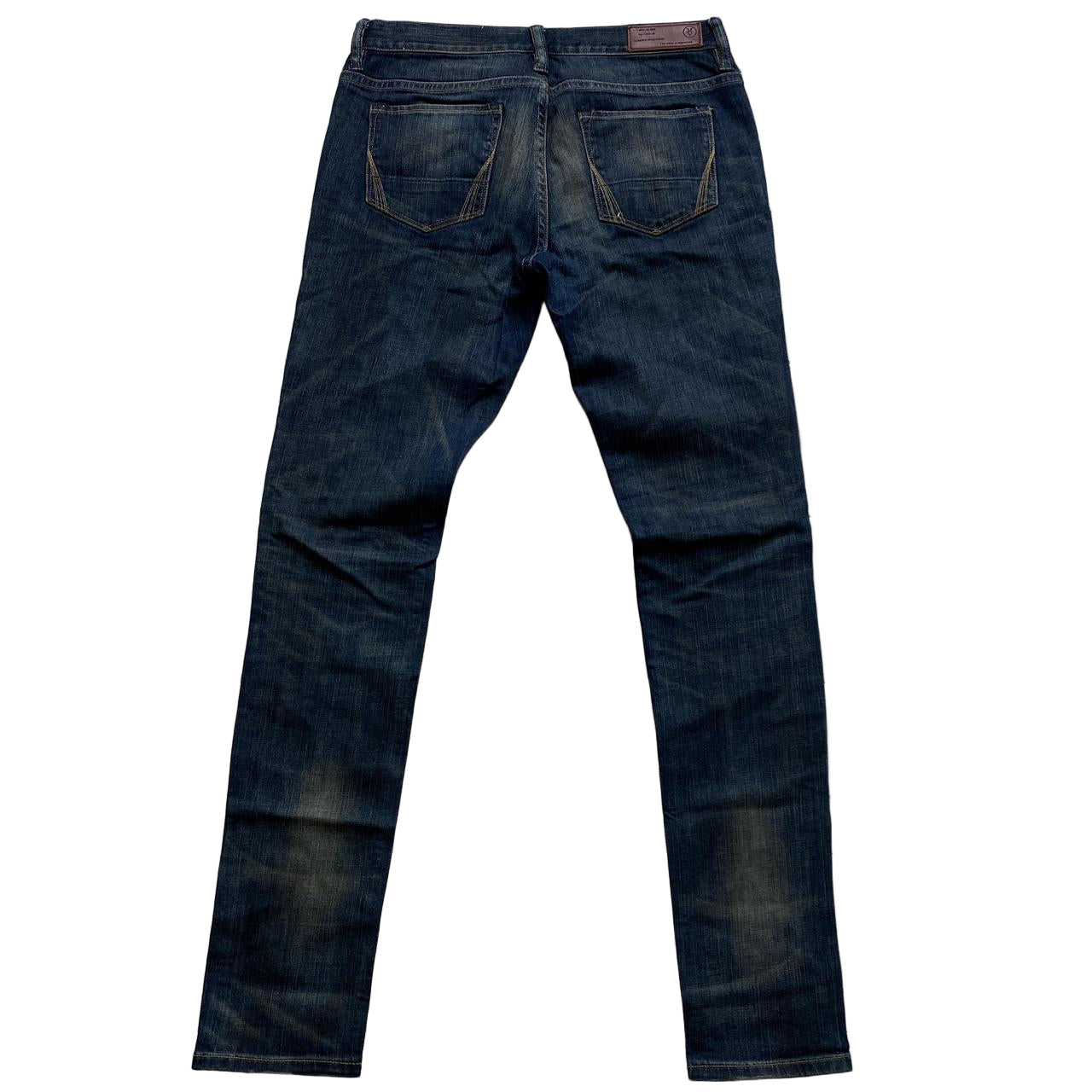 All Saints Navy Stonewash Slim Jeans (28W)