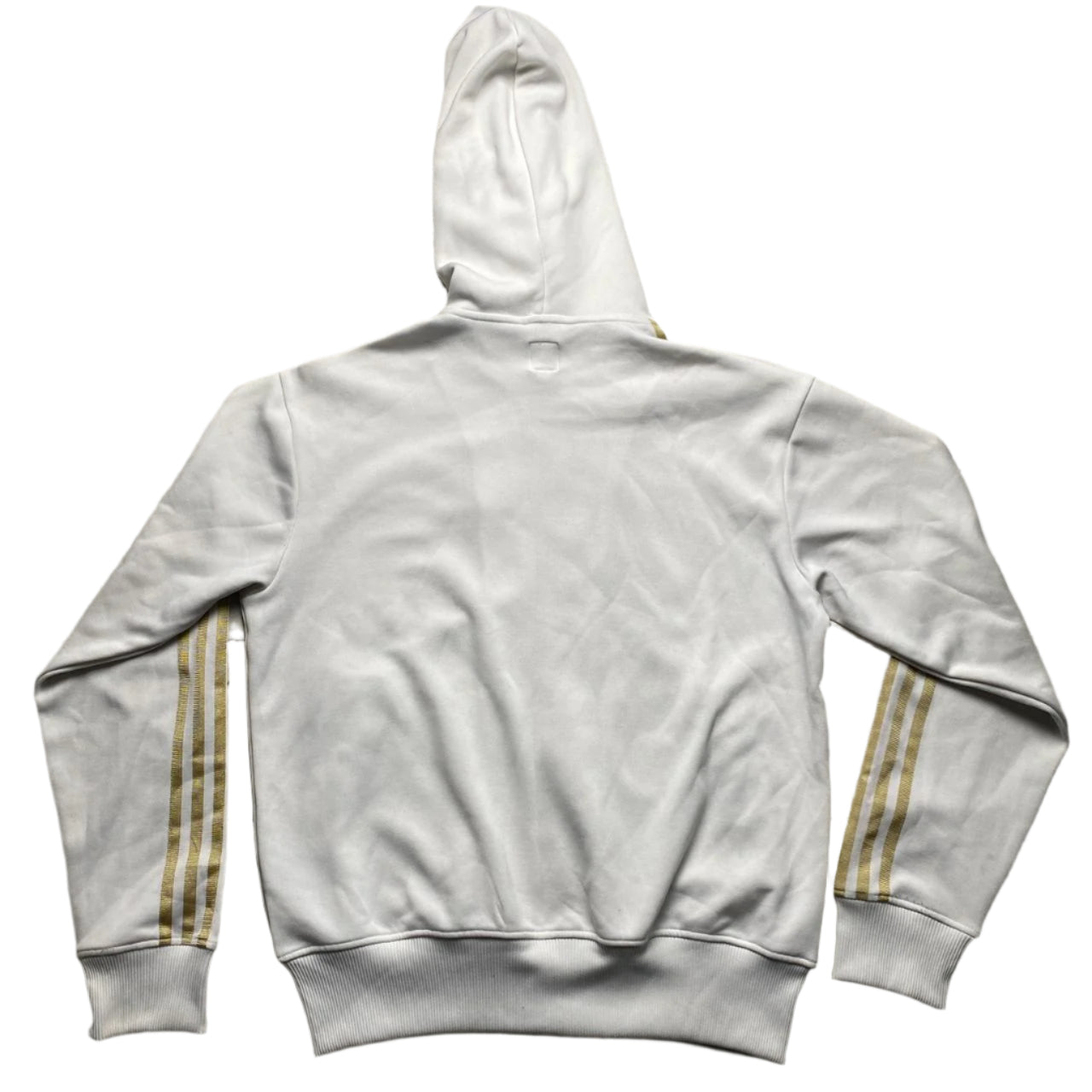 Adidas Originals White and Gold Hooded Tracksuit Jacket (M)