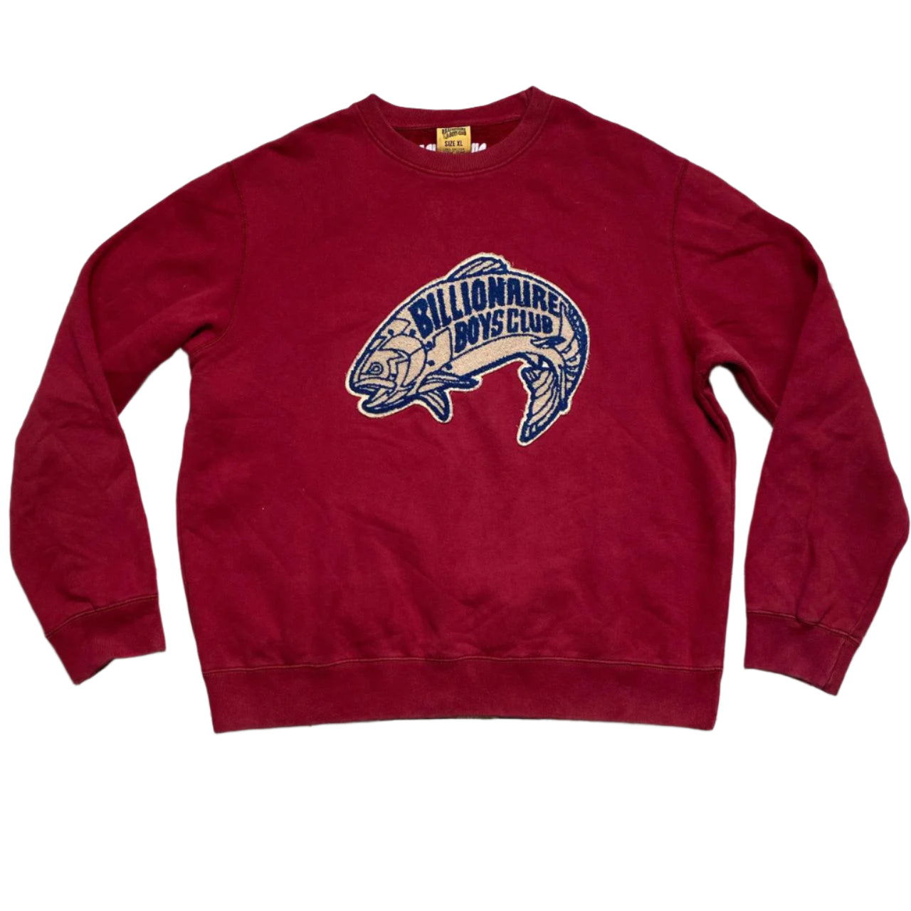Billionaire Boys Club Burgundy and White Fish Towelling Jumper (XL)