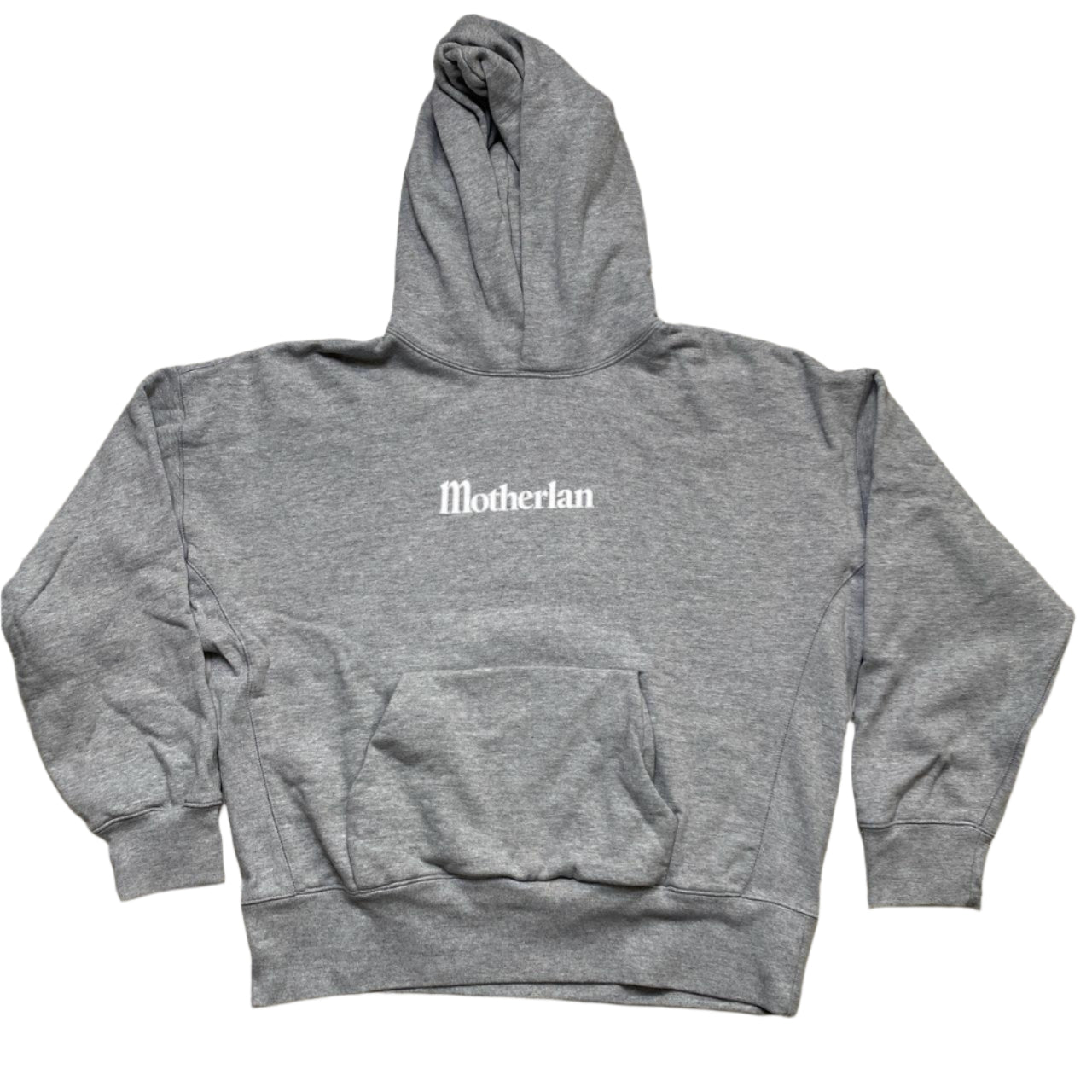 Motherlan Grey and White Hoodie (XL)