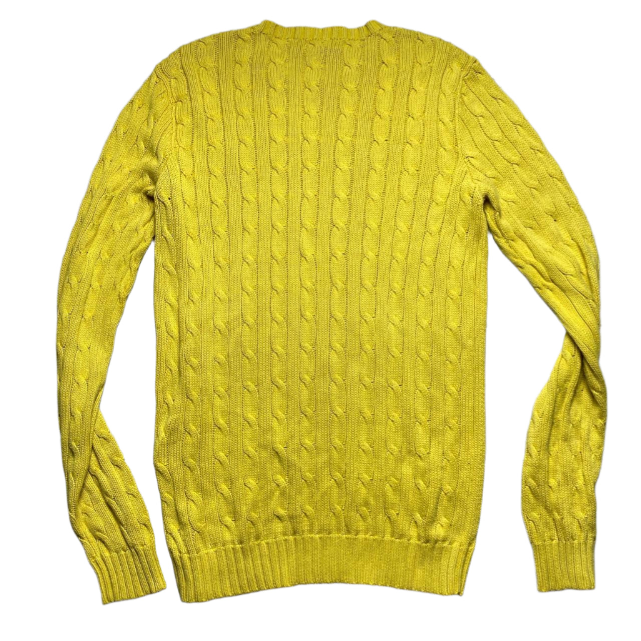Yellow Polo Ralph Lauren cable knit Jumper (M)