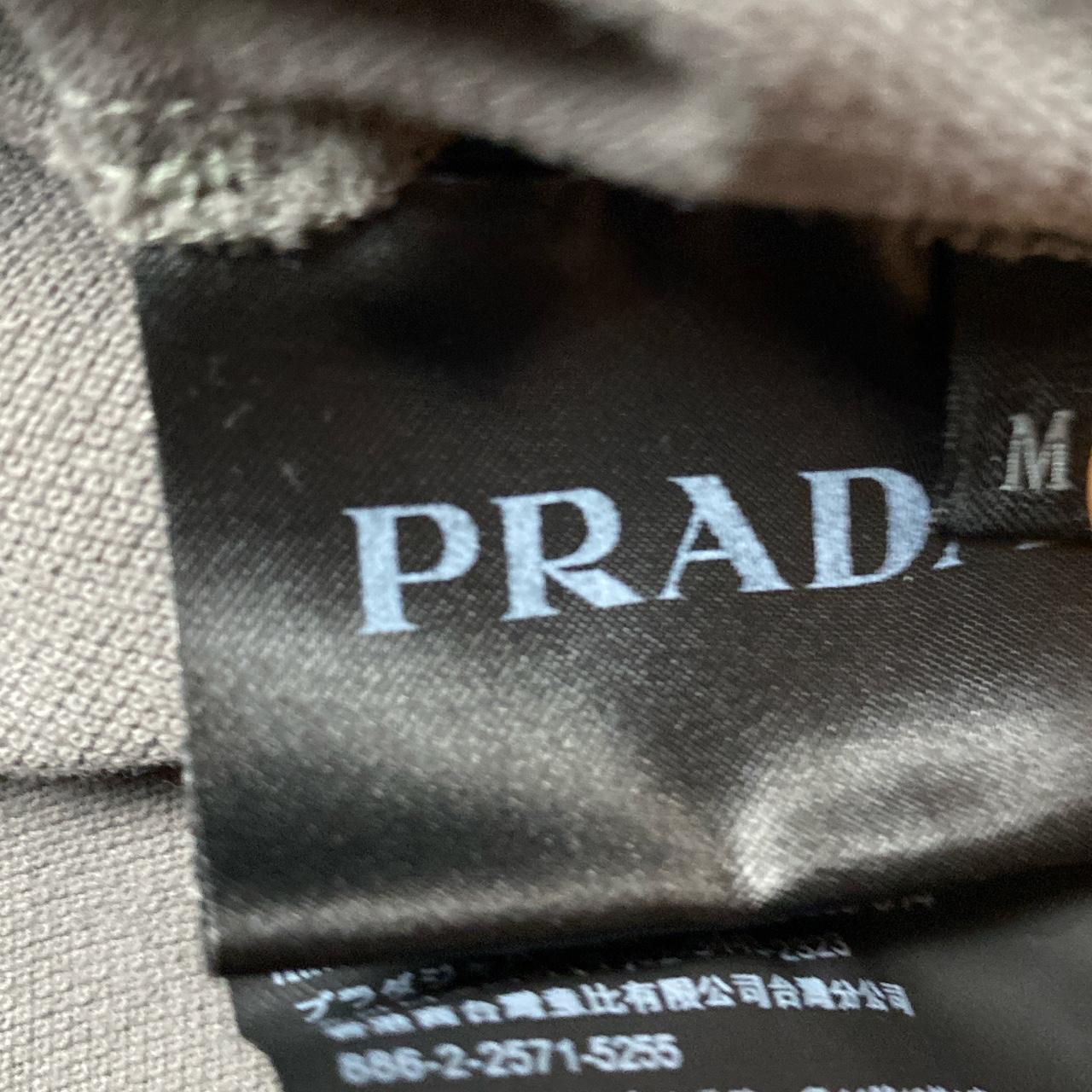 Prada Grey and Red Strip Polo Shirt (M)