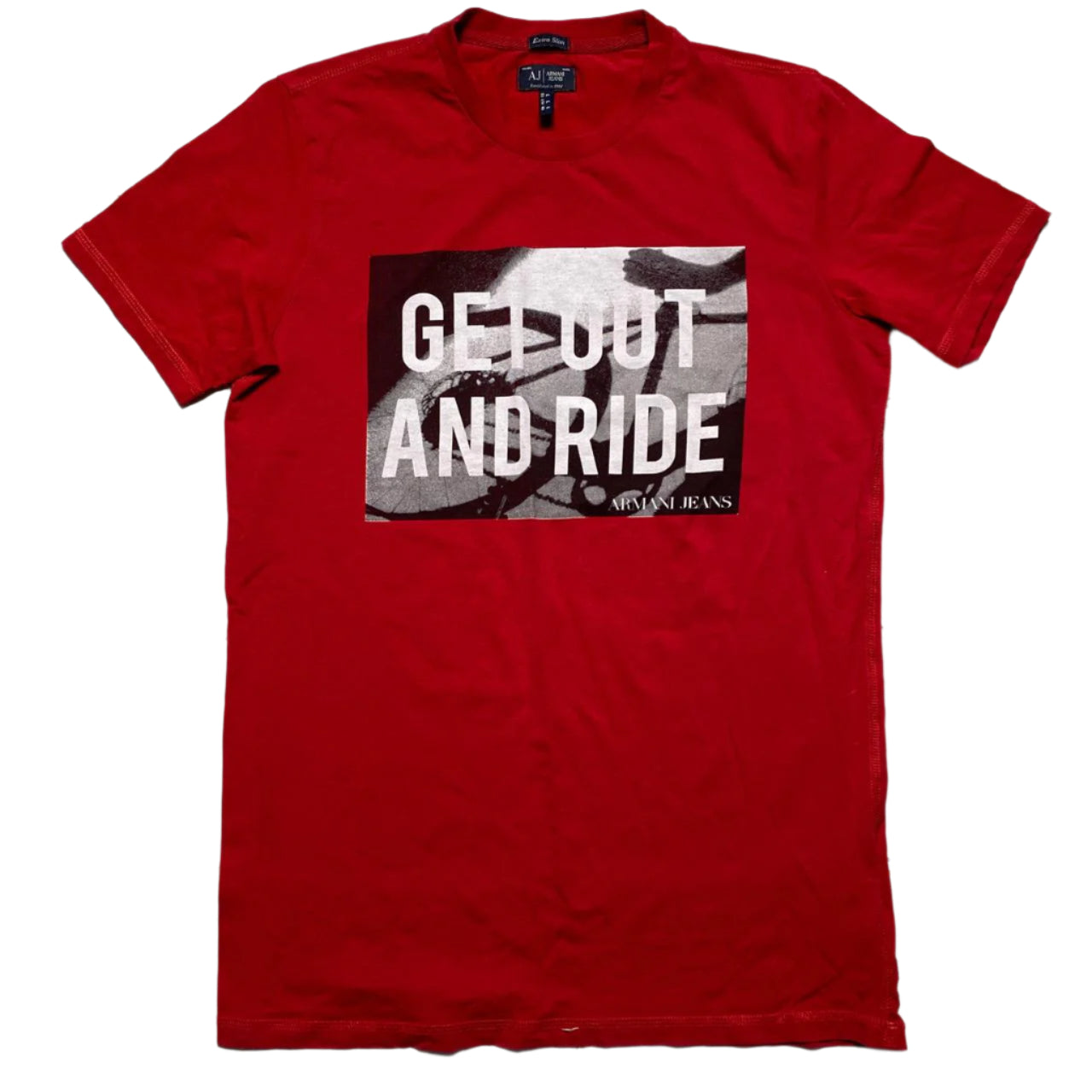 Armani Jeans Red Slim Fit Bike T Shirt (L)