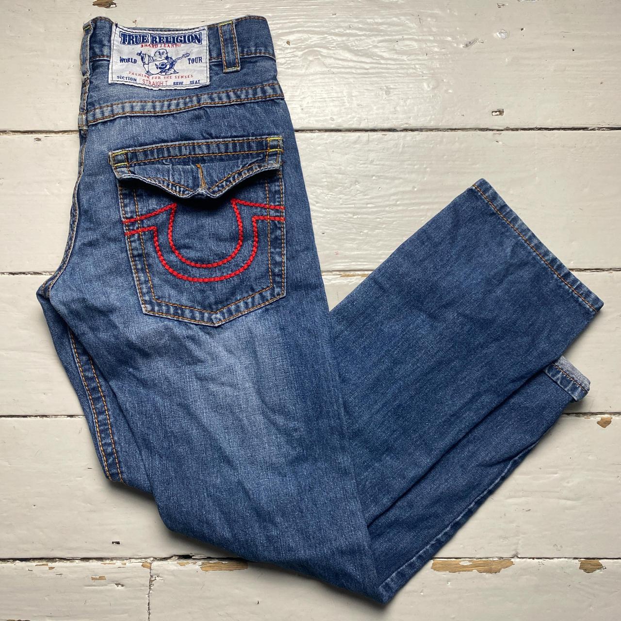 True Religion Red Stitch Navy Jeans