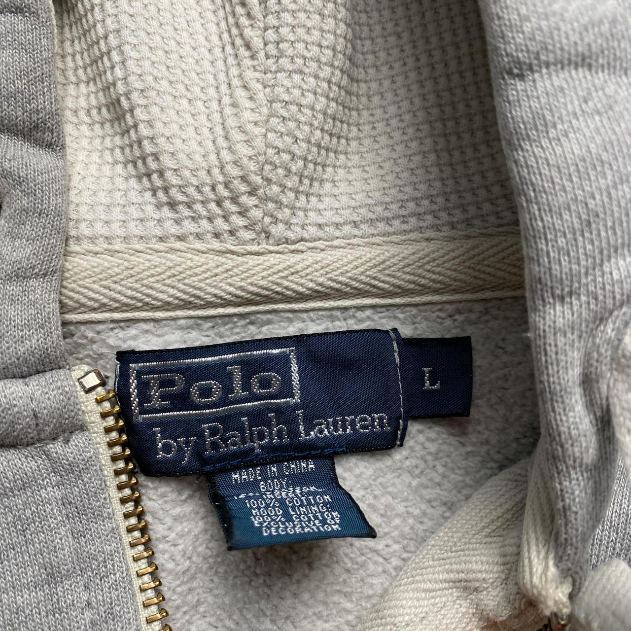Polo Ralph Lauren Grey and Burgundy Pony Hoodie (L)