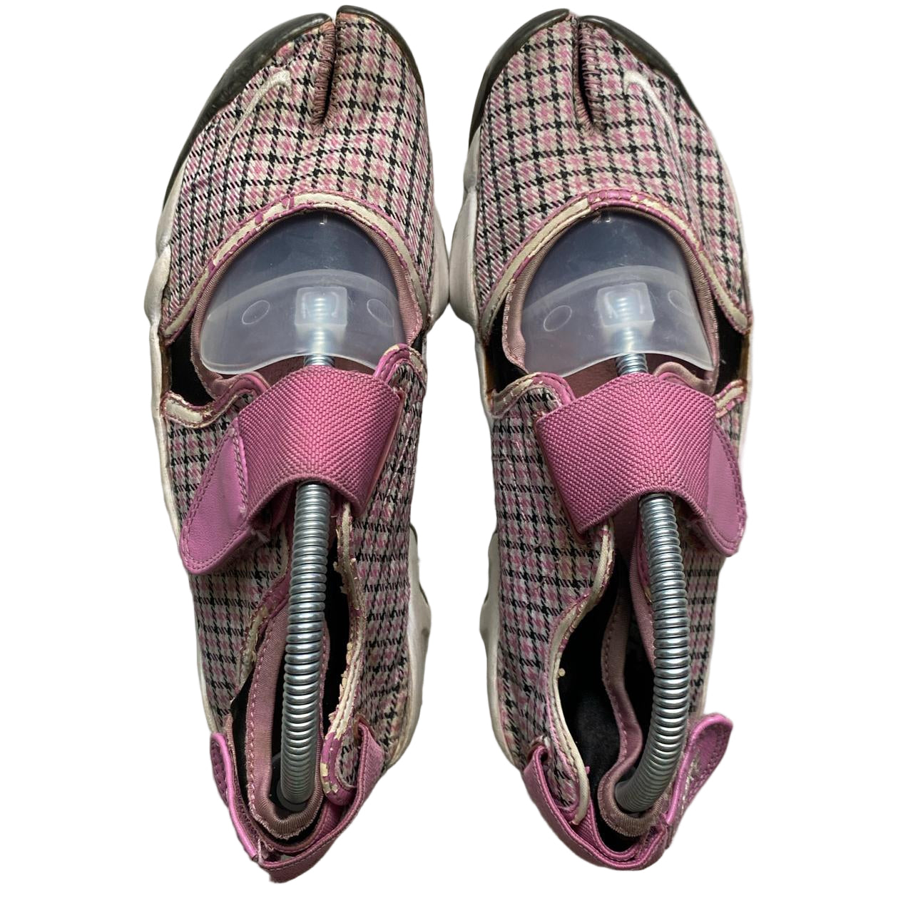 Nike Air Rift Pink White and Black Tweed Vintage 2005 Tabi Split Toe Shoes (UK 6.5)