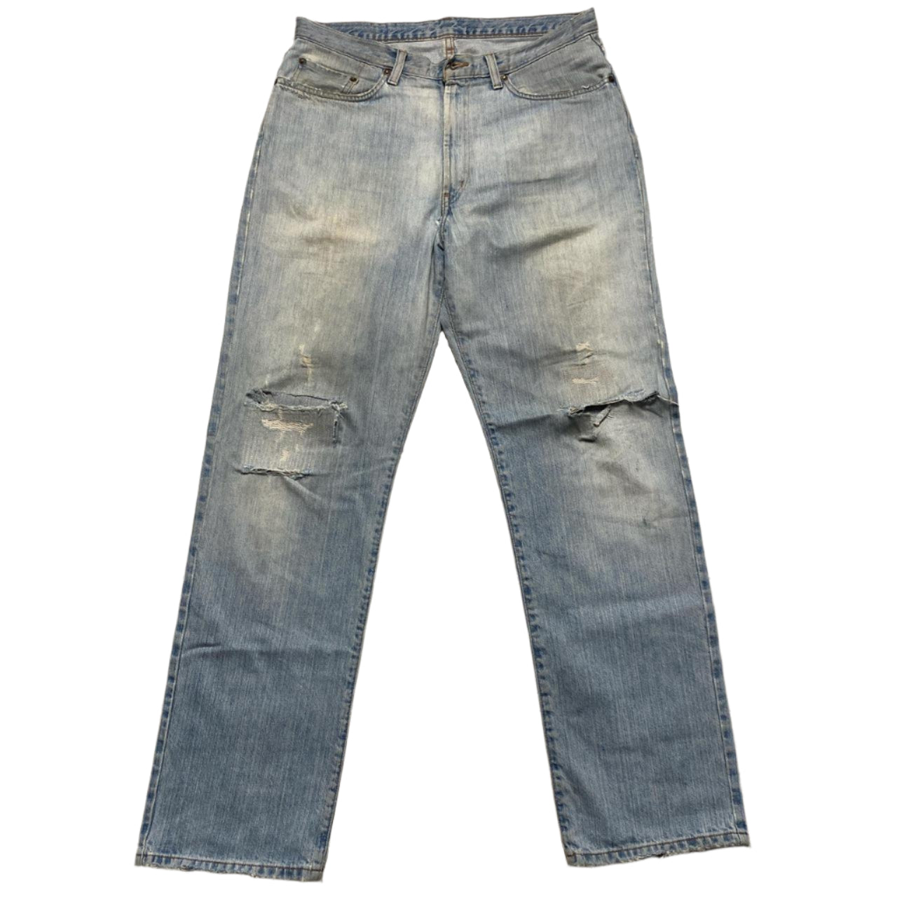 Polo Ralph Lauren Light Blue Stonewash Knee Distress Jeans (35W)