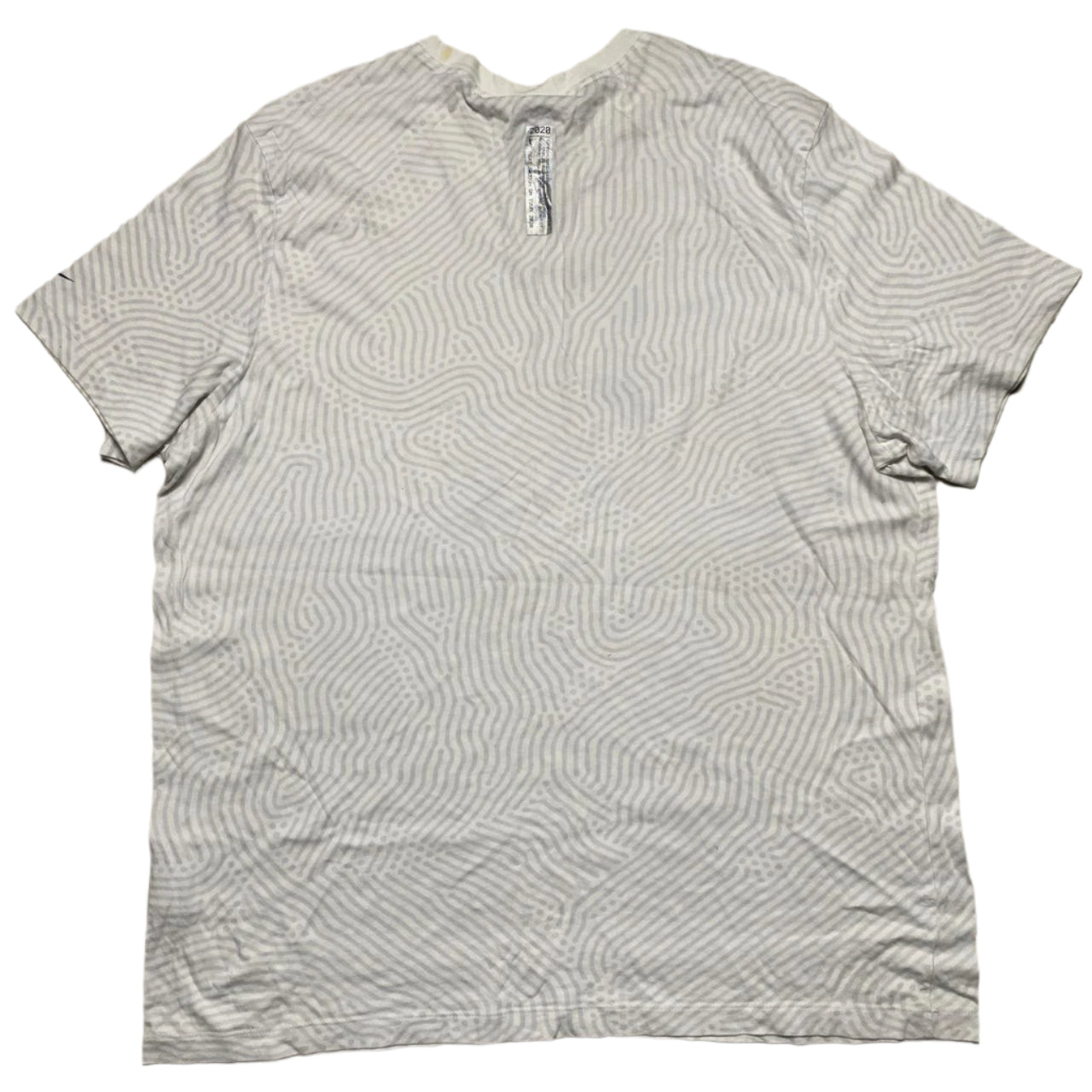 Nike White Grey and Blue Swoosh T Shirt (2XL)