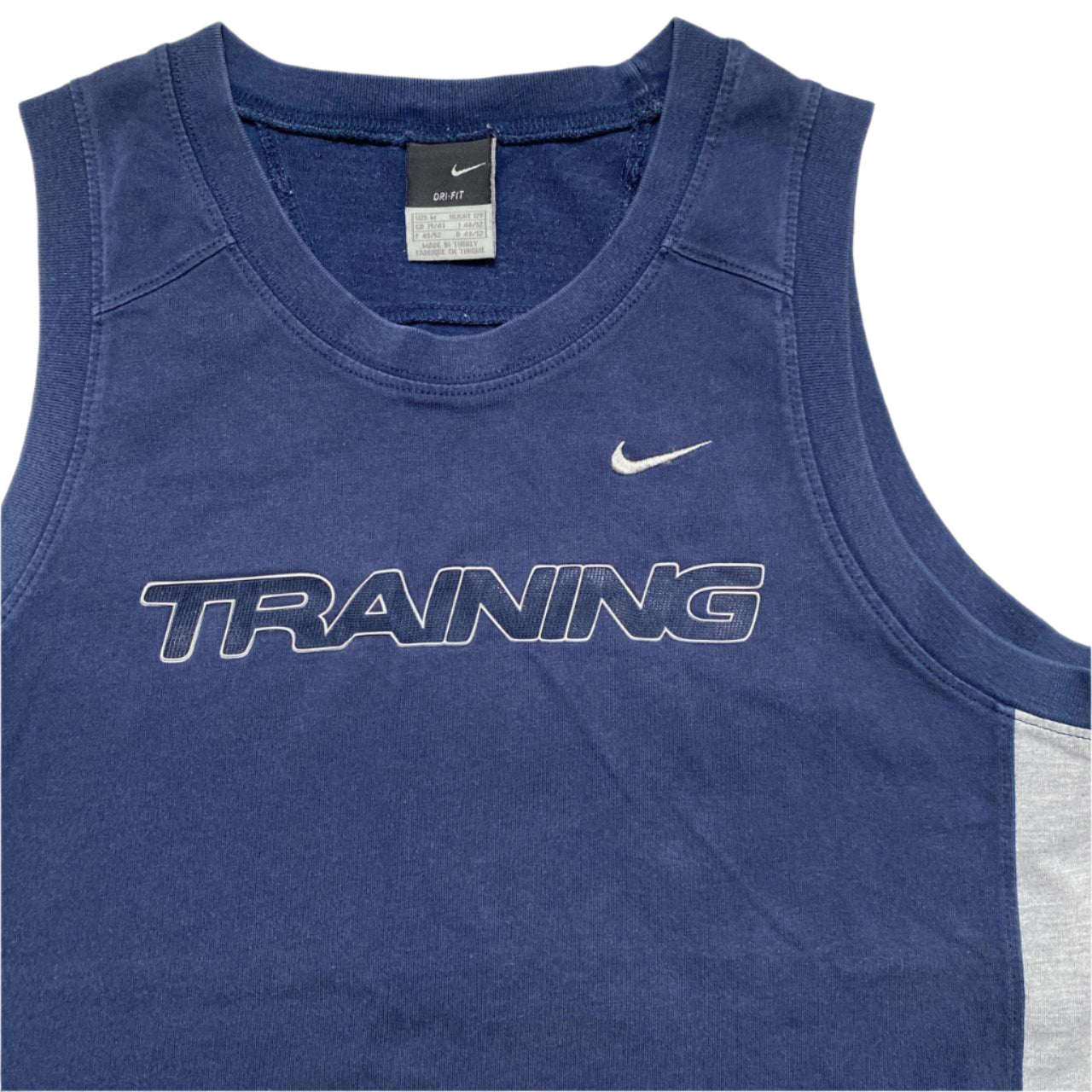 Nike Training Vintage Navy and White Swoosh Vest (M)