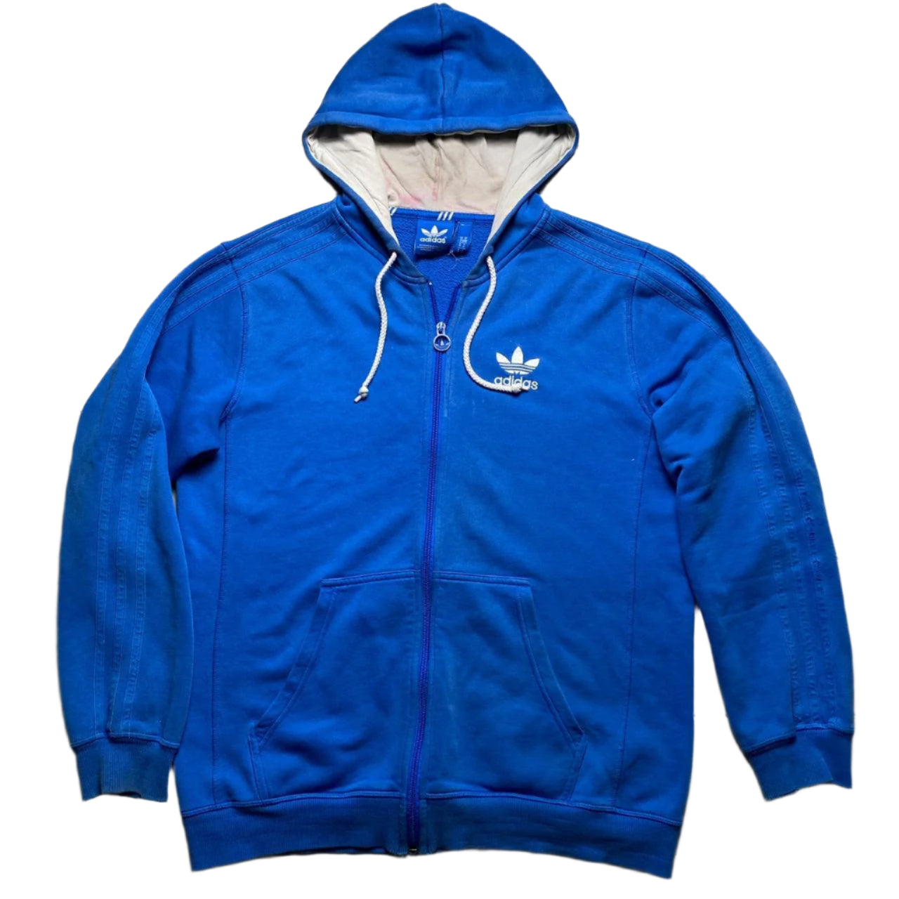 Adidas Originals Blue and White Hoodie (M)