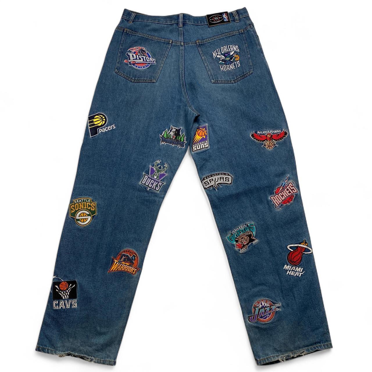 UNK NBA Vintage Y2K 90βs Basketball Embroidery Baggy Jeans (36W)