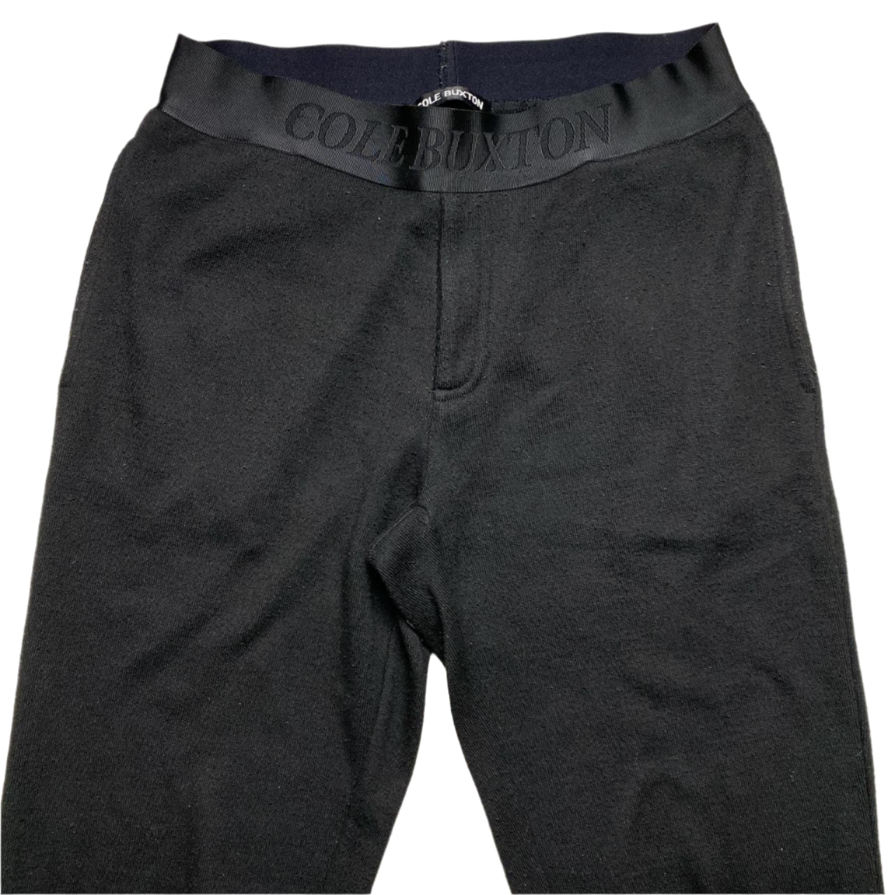Cole Buxton Wool Black Elasticated Waist Relaxed Trousers (M)